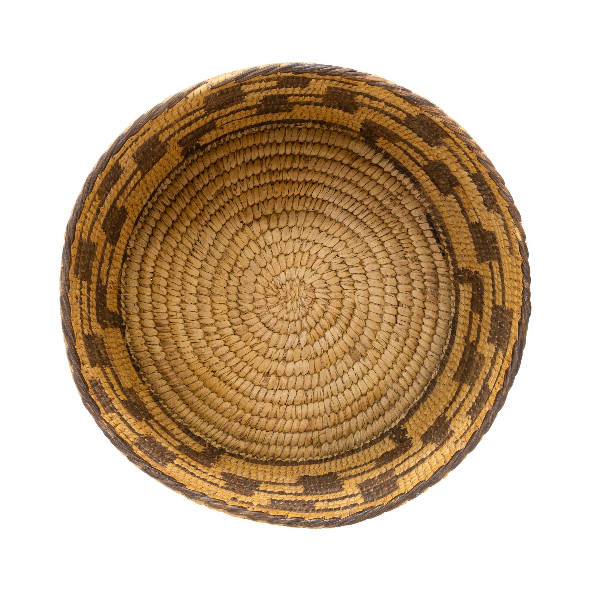 Native American Papago Basketry Bowl For Sale
