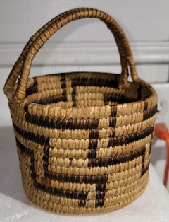 Papago-Indianer-Korb mit Henkel