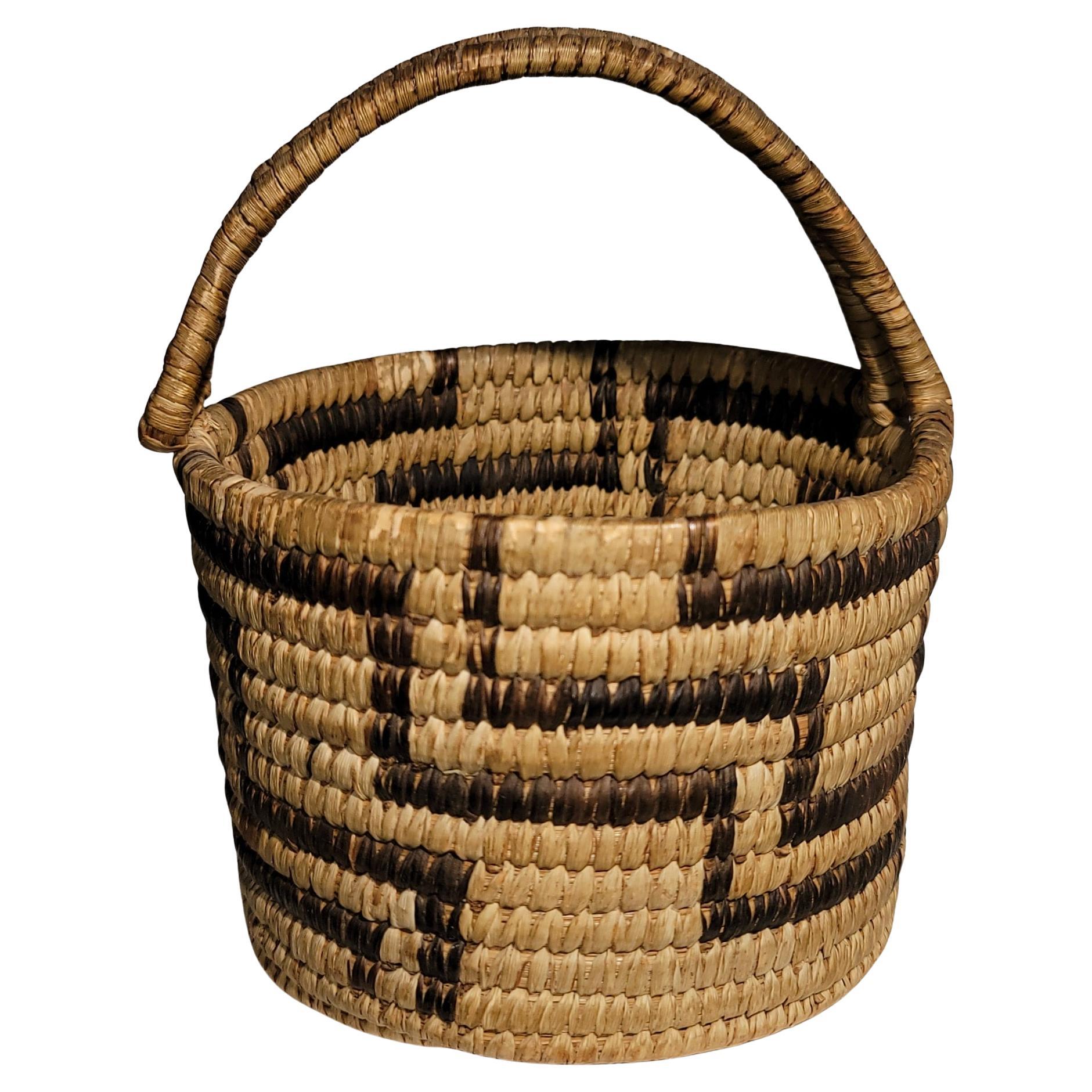 Papago Indian Basket W/ Handle