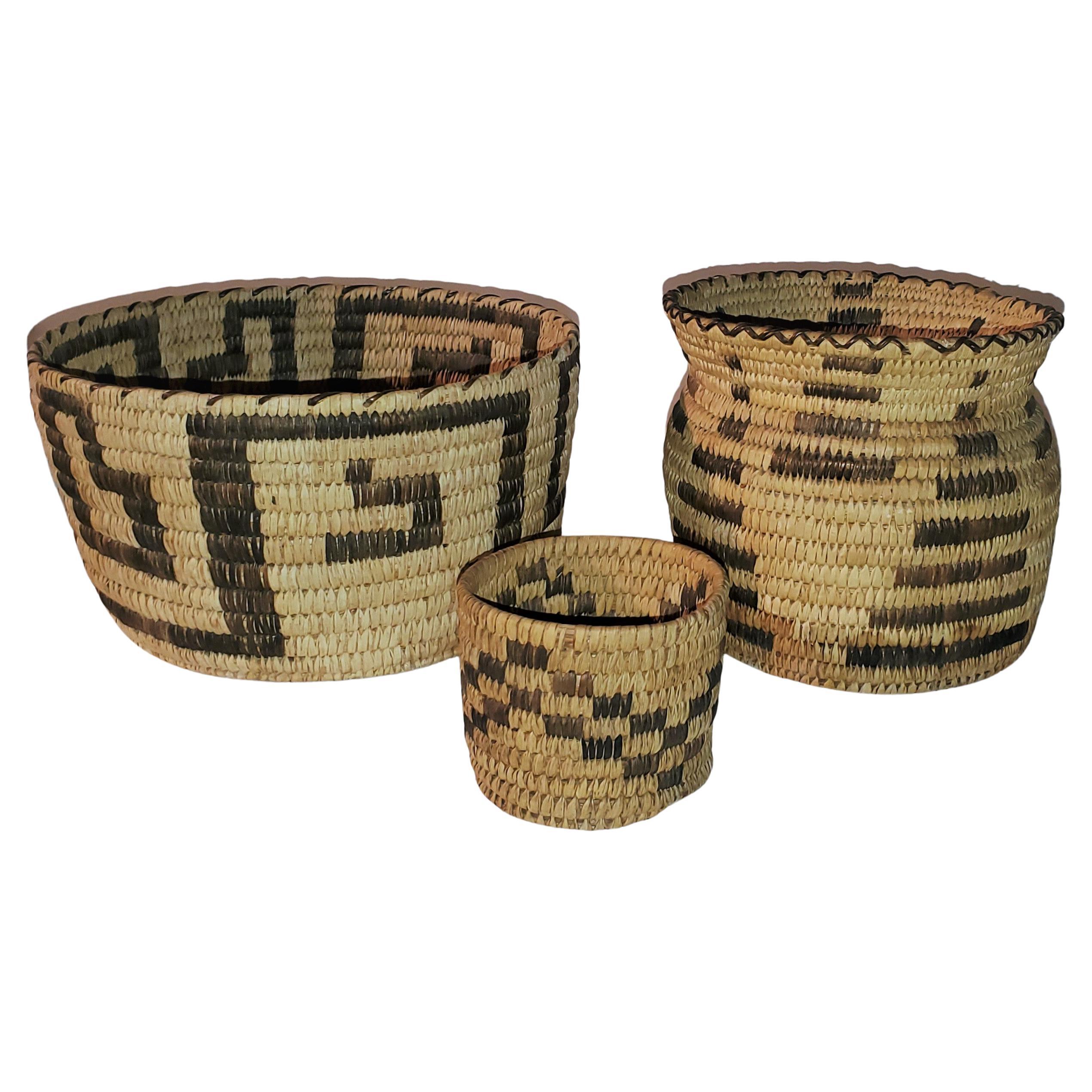 Papago Indian Baskets, Collection 3 For Sale