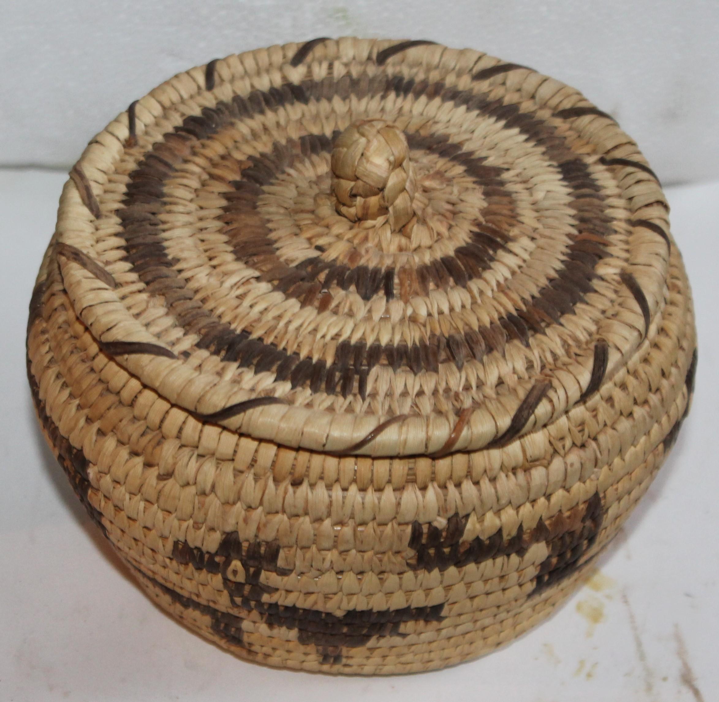 This Papago pictorial lidded basket in great condition.