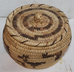 Papago Indian Lidded Basket