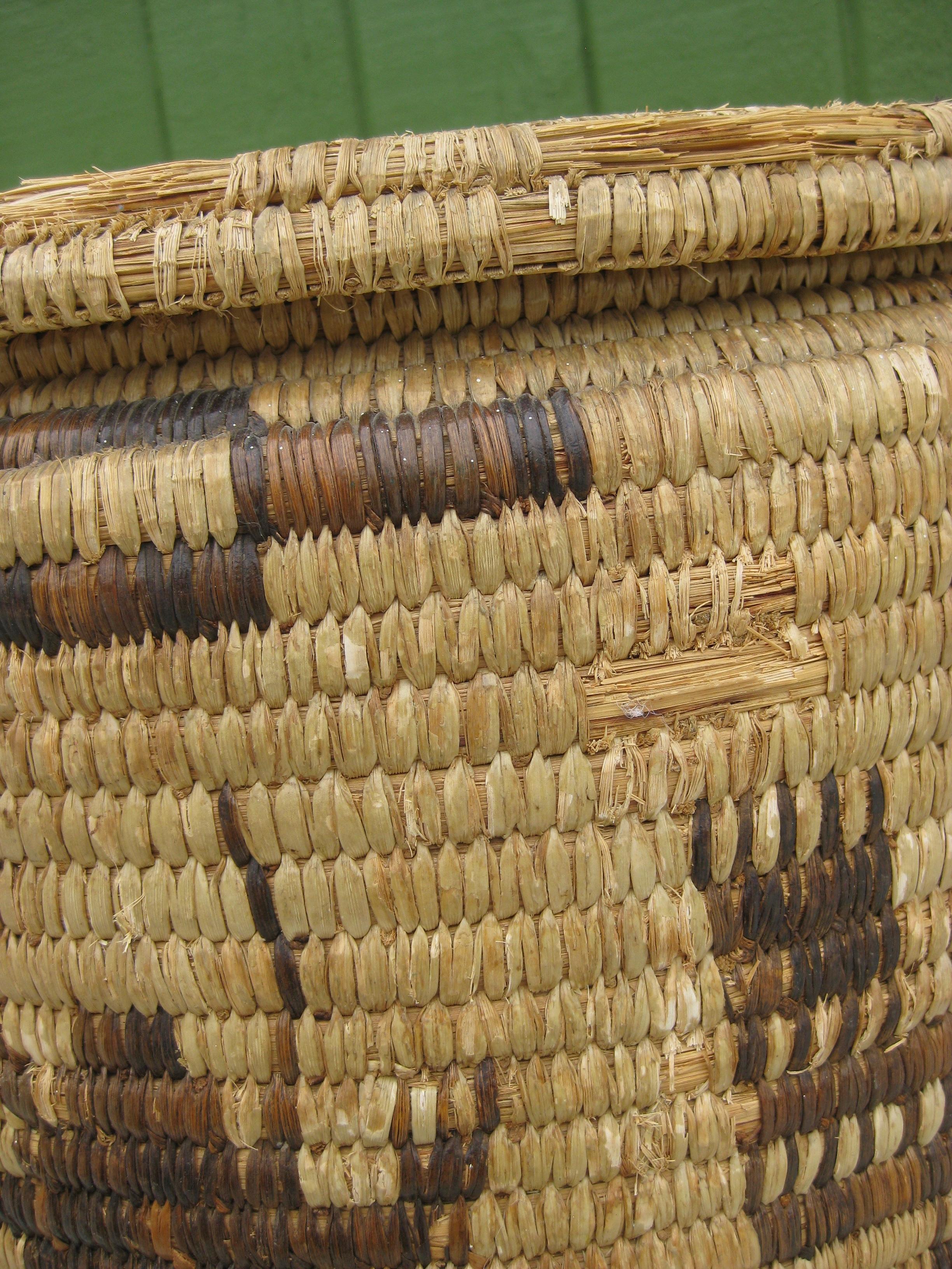 Papago Native American Indian Pictorial Coiled Lidded Olla Basket HUGE ! en vente 7