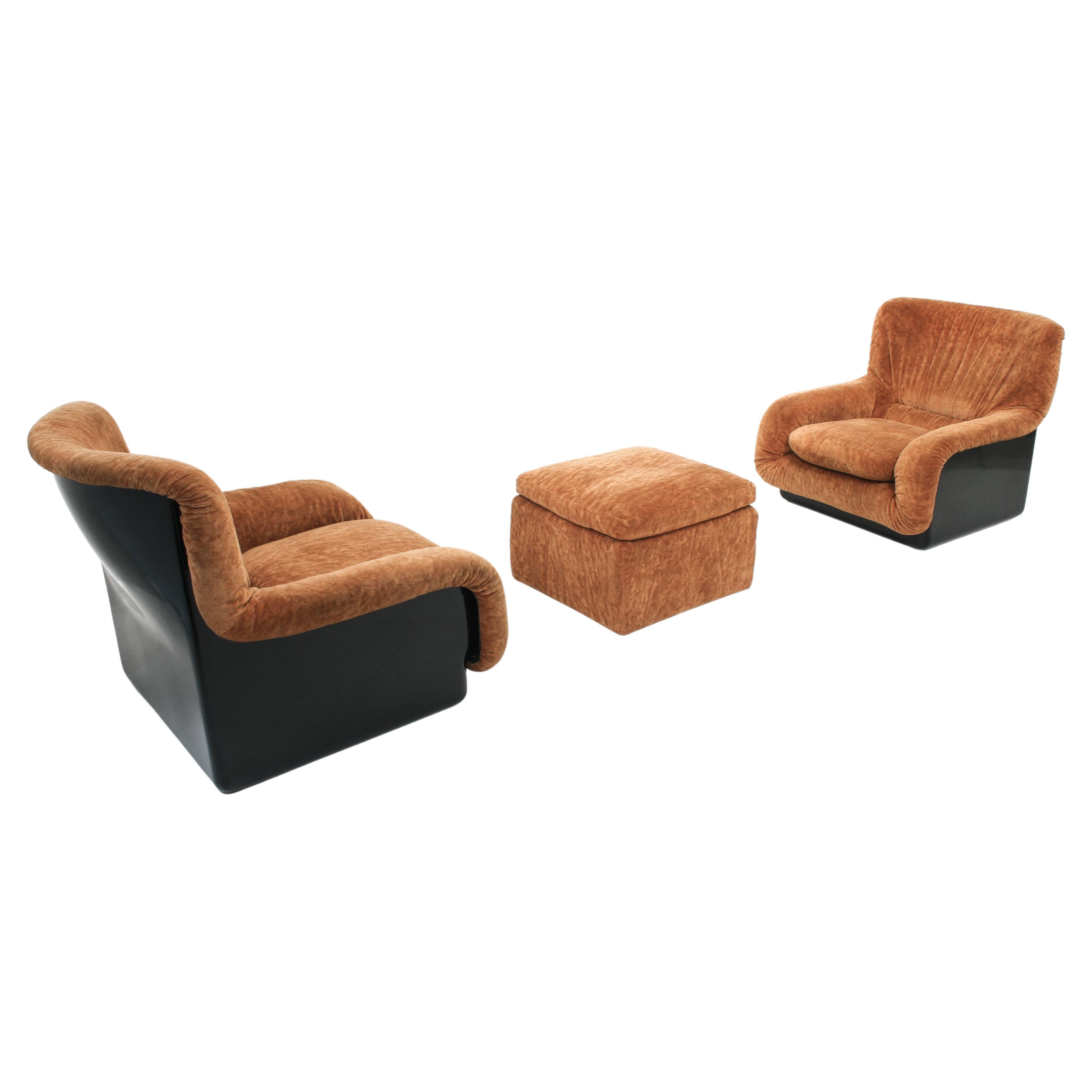 Papaia Lounge Chairs and Ottoman by Ammannati & Vitelli for Rossi di Albizzate