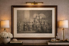 Processione papale nella Basilica di San Pietro, litografia antica, 1869