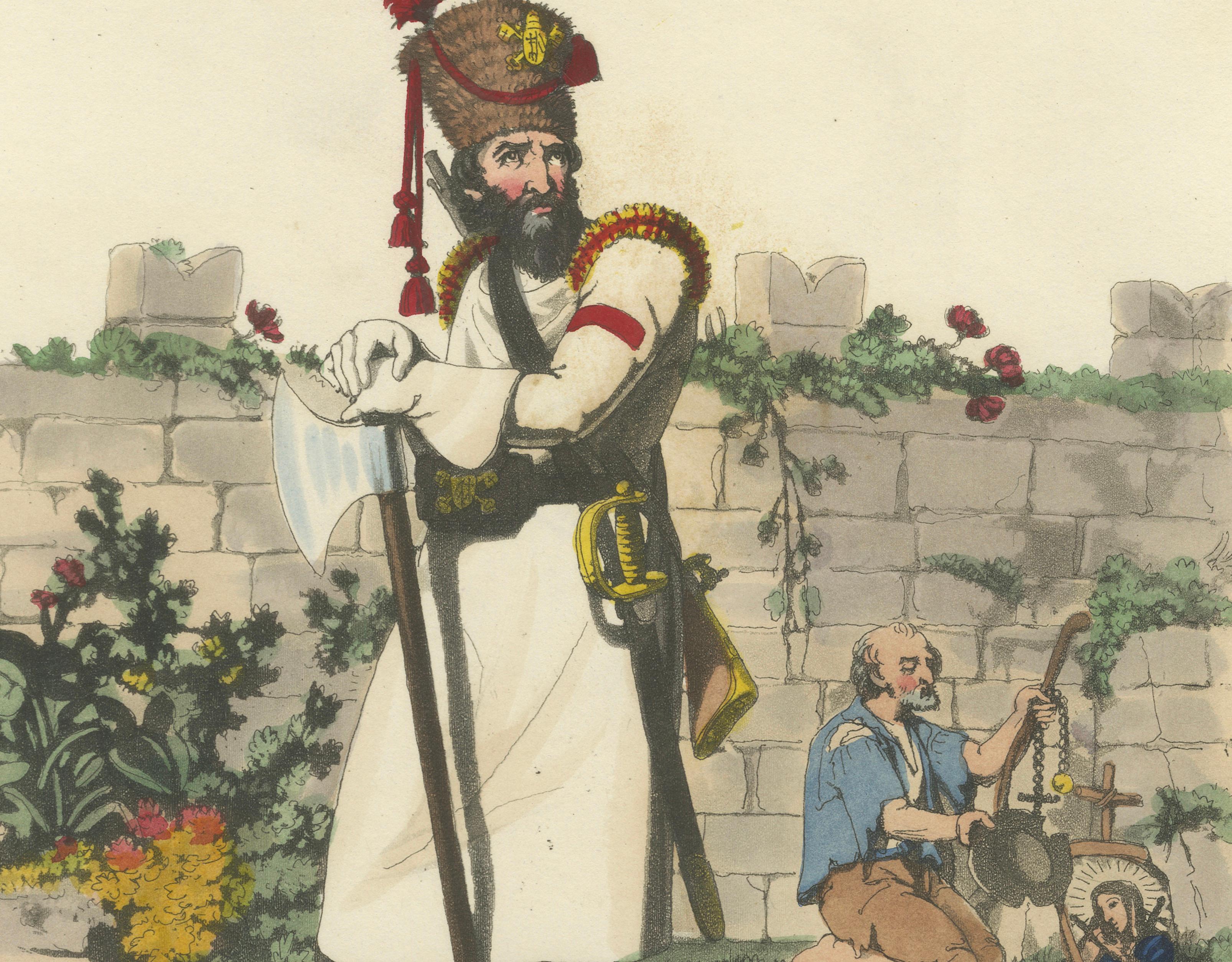 Papal Swiss Guard & Pioneer, Vatican Military Costumes – Polidori c.1820