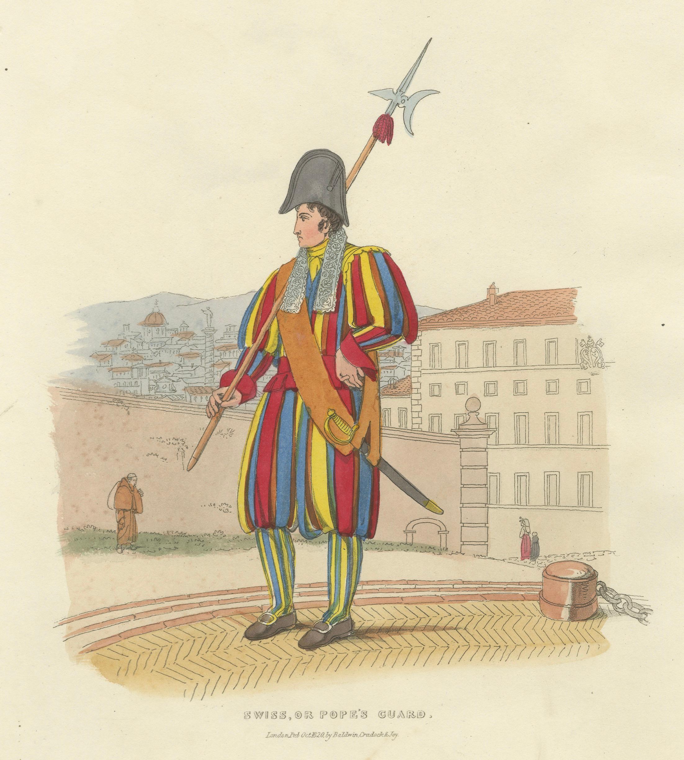 Papal Swiss Guard & Pioneer, Vatican Military Costumes – Polidori c.1820