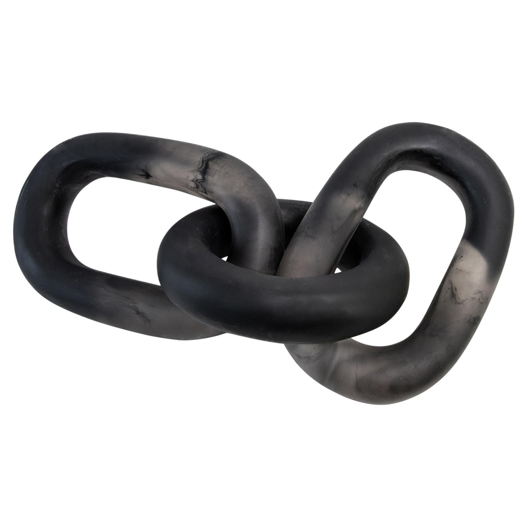 Papantla Handmade Black & Clear Resin Chain Sculpture, in Stock