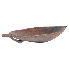 Used Papau New Guinea Carved Wood Feast Bowl