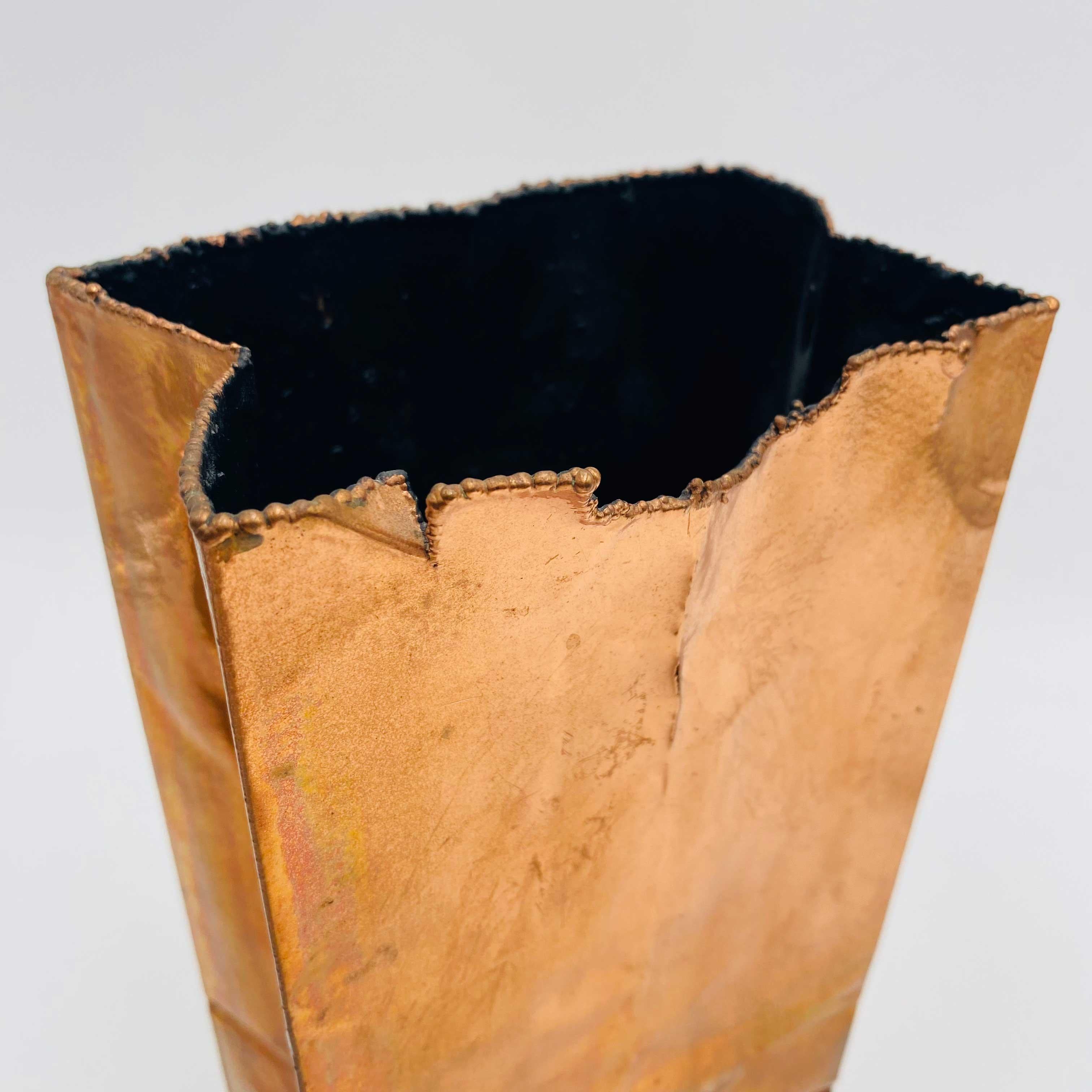 Paper Bag Vase Metal Sculpture by California Bronze 2