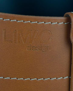 Paper basket in leather AMBROGIO