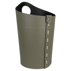 Paper basket in leather AMBROGIO