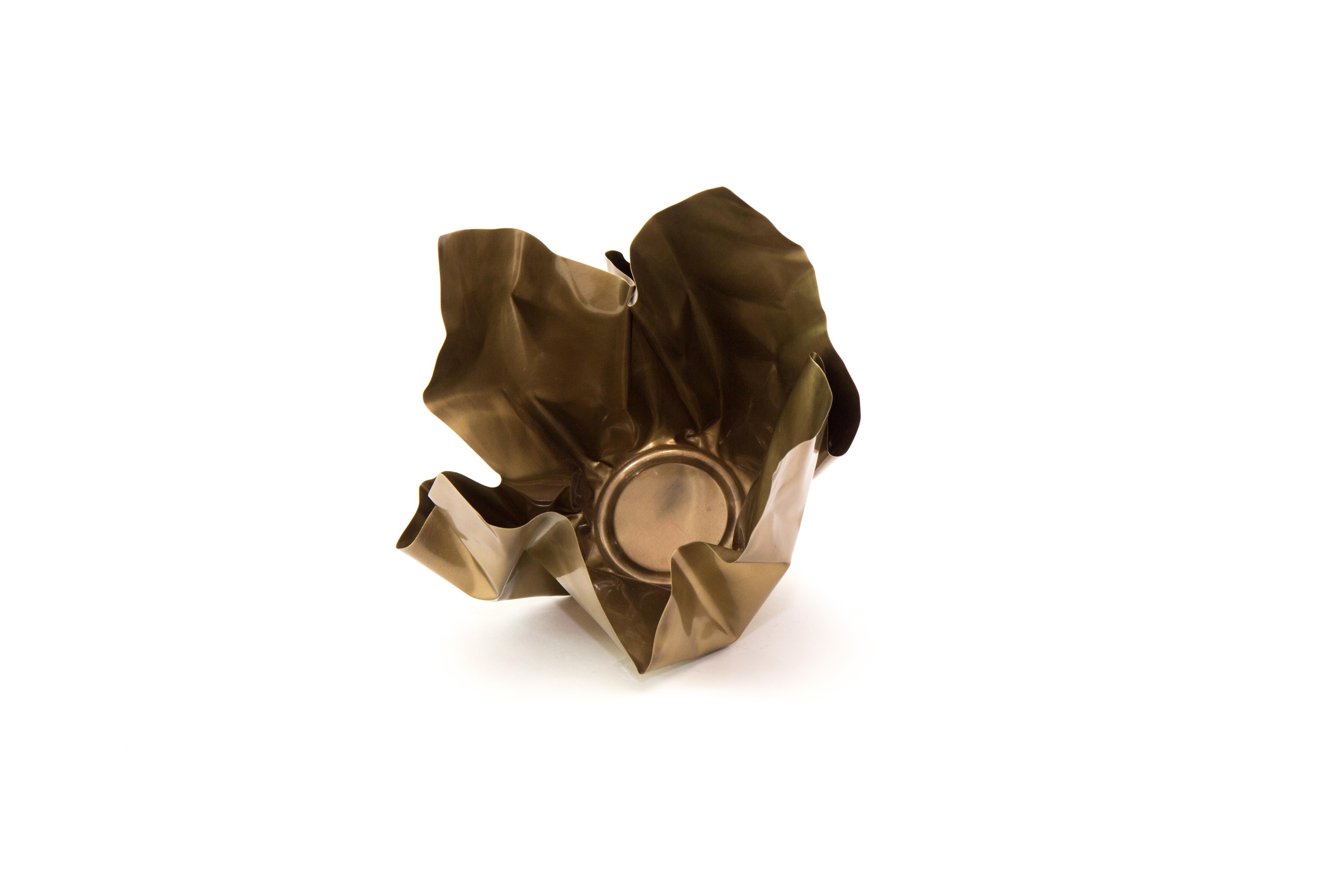 Post-Modern Paper Brass Bowl II by Gentner Design For Sale