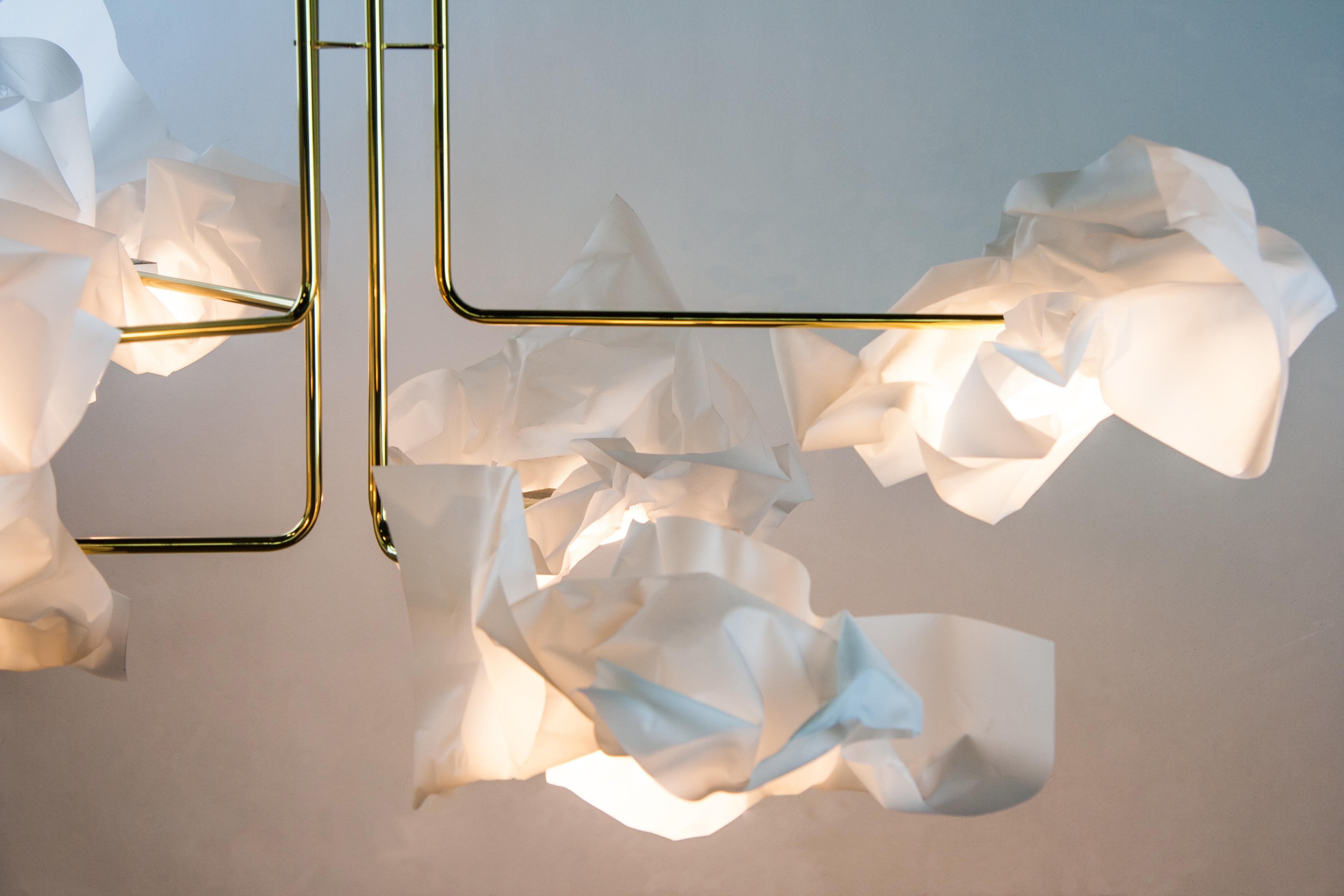 Post-Modern Paper Chandelier by Gentner Design For Sale