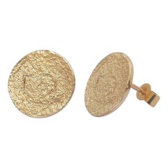 Pendientes Círculo de Papel en Oro Amarillo de 9 Kilates de Allison Bryan