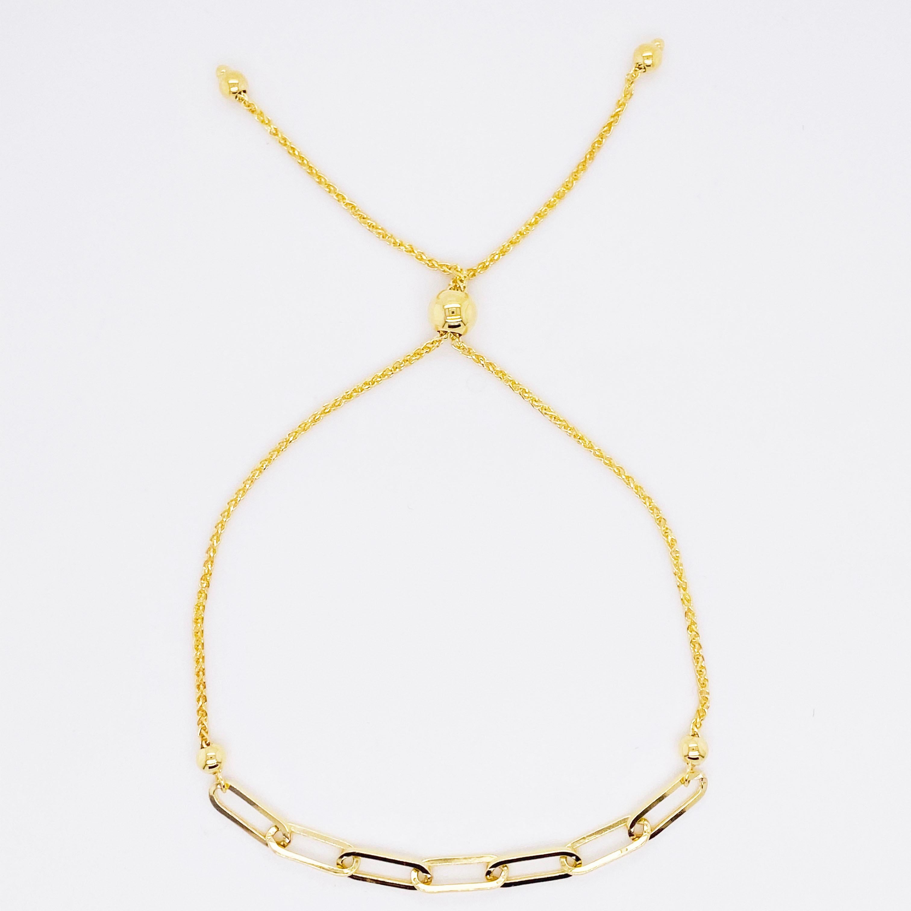 Moderne Bracelet à clips en papier, bracelet Bolo pour femme, en or jaune 14 carats en vente