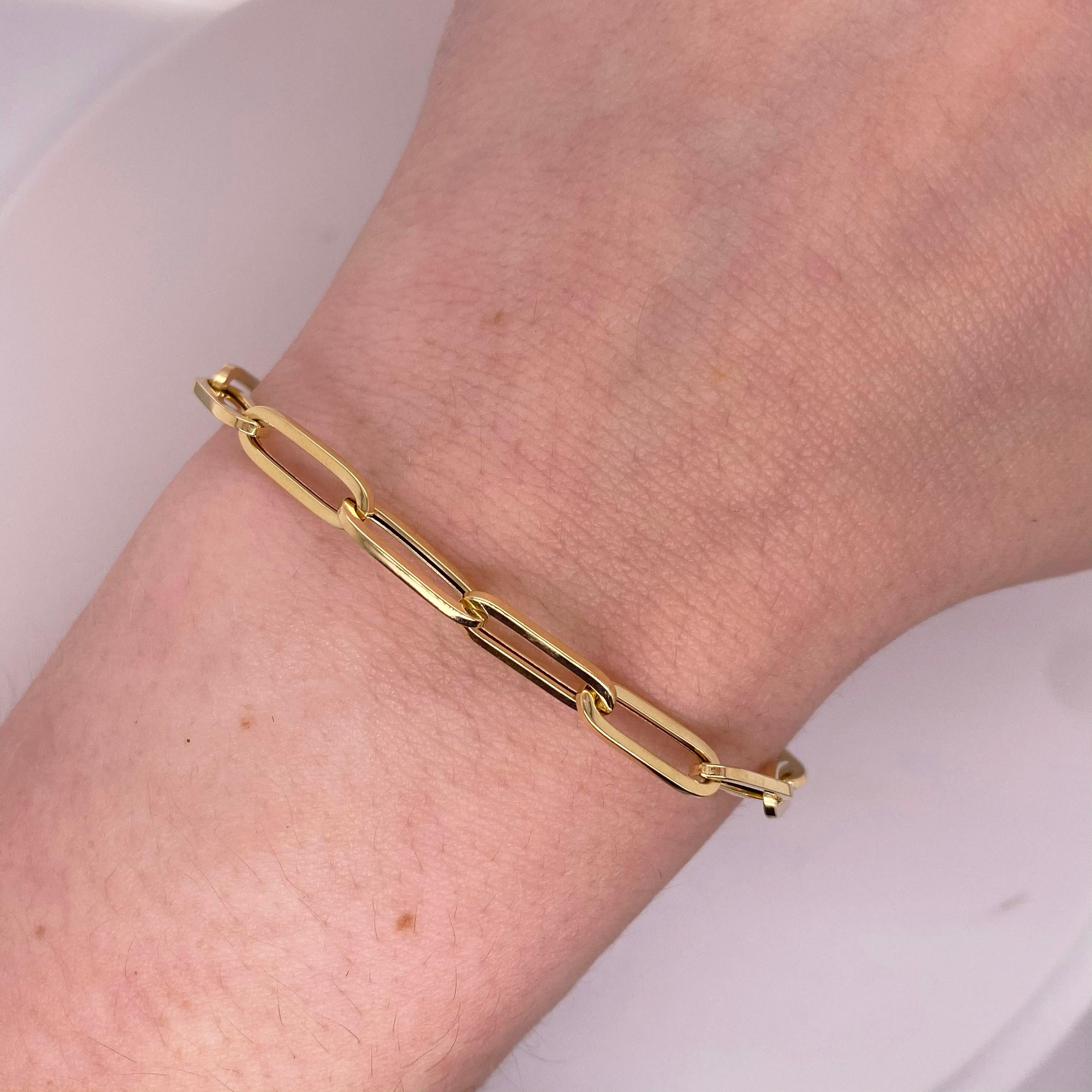 Bracelet en or jaune avec trombones Pour femmes en vente