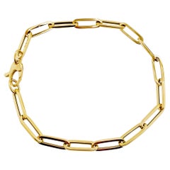 Paper Clip Bracelet in Yellow Gold