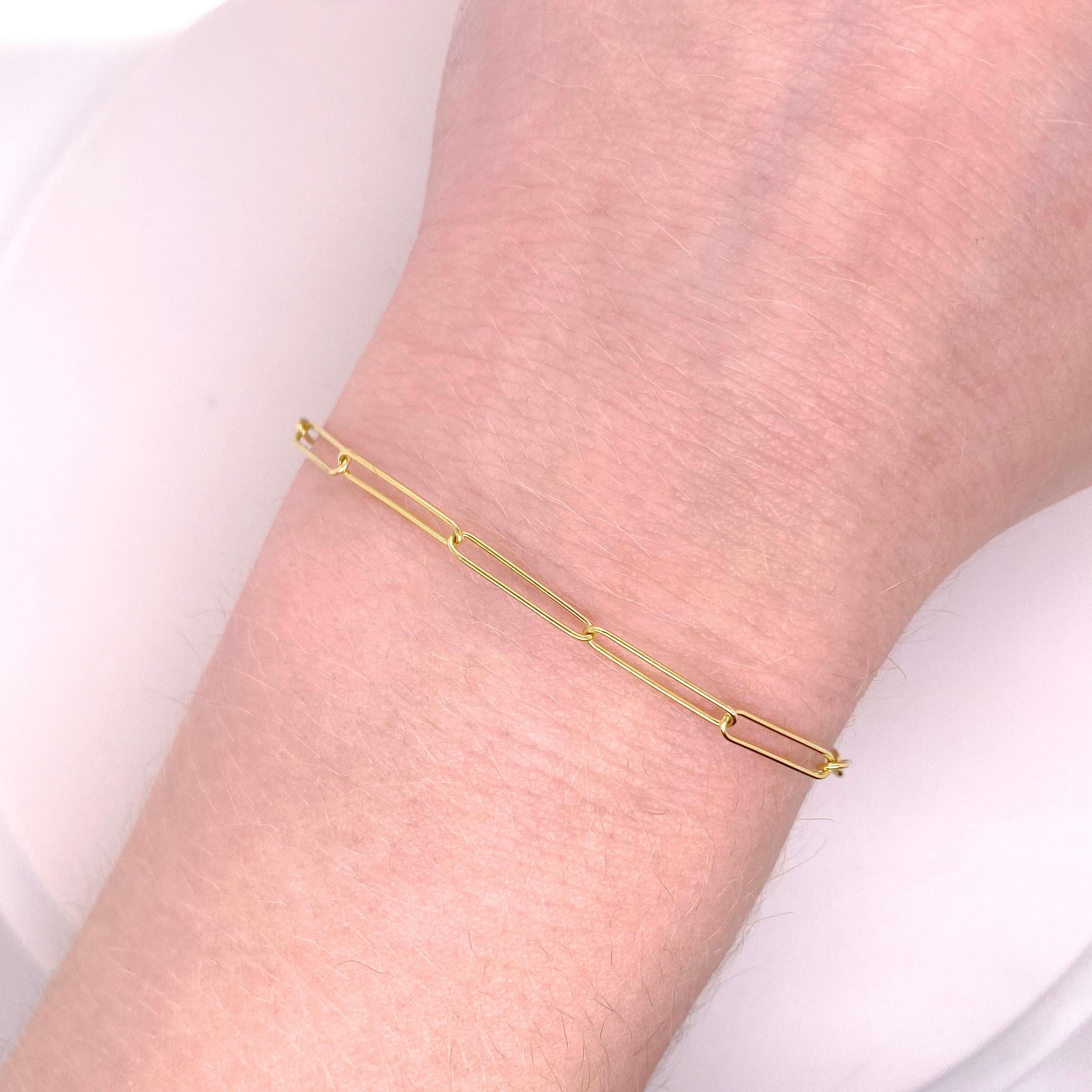 gold paper clip bracelet