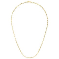 Paper Clip Chain, 20 Inch 2.5mm in 14 Karat Yellow Gold, Sturdy Clasp 