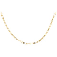 Paper Clip Chain Necklace, 18 inch 2.5mm in 14K Yellow, White, Rose Gold