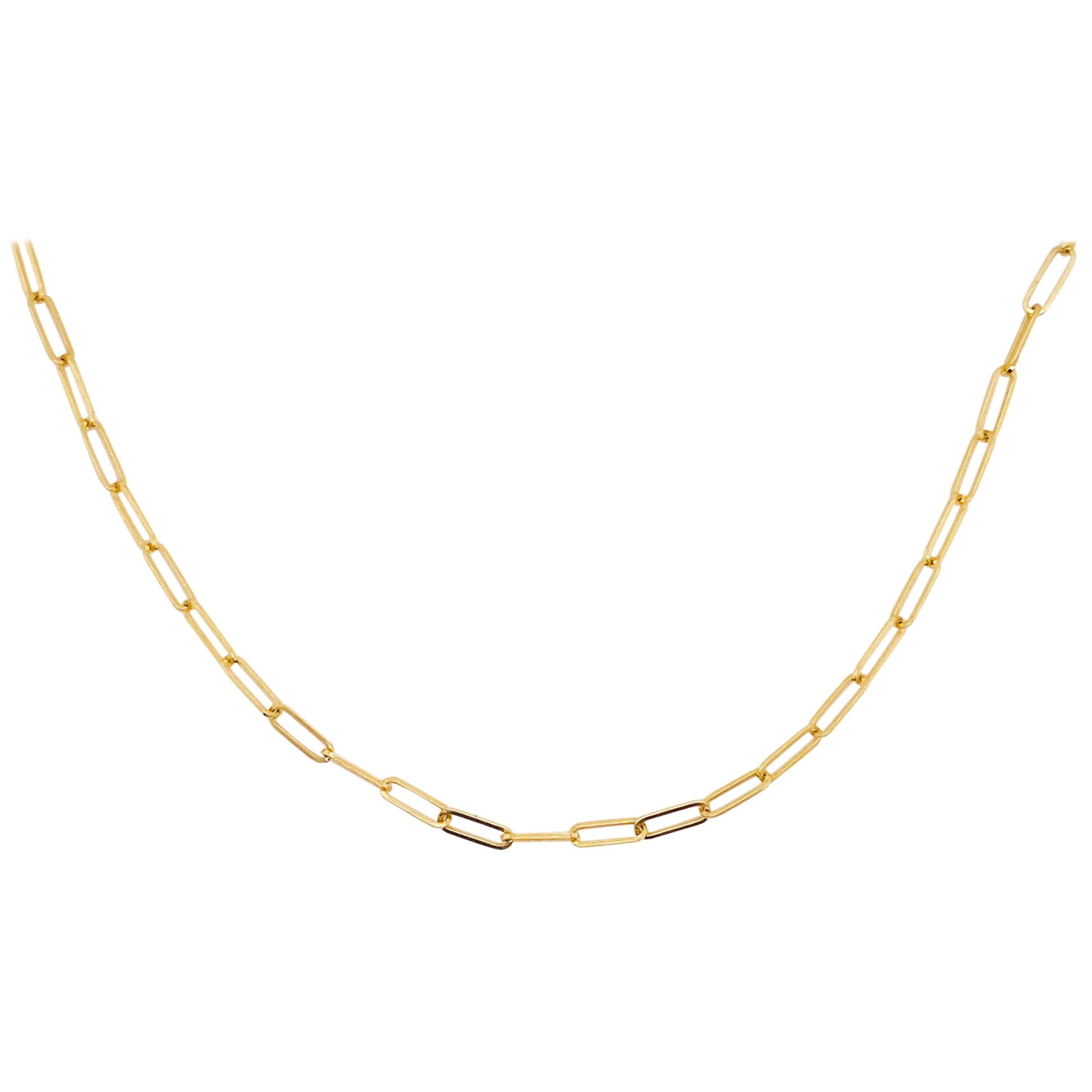 Papierklammerkette, 24 Zoll 2,5 mm in 14K Gelb-, Weiß- und Roségold