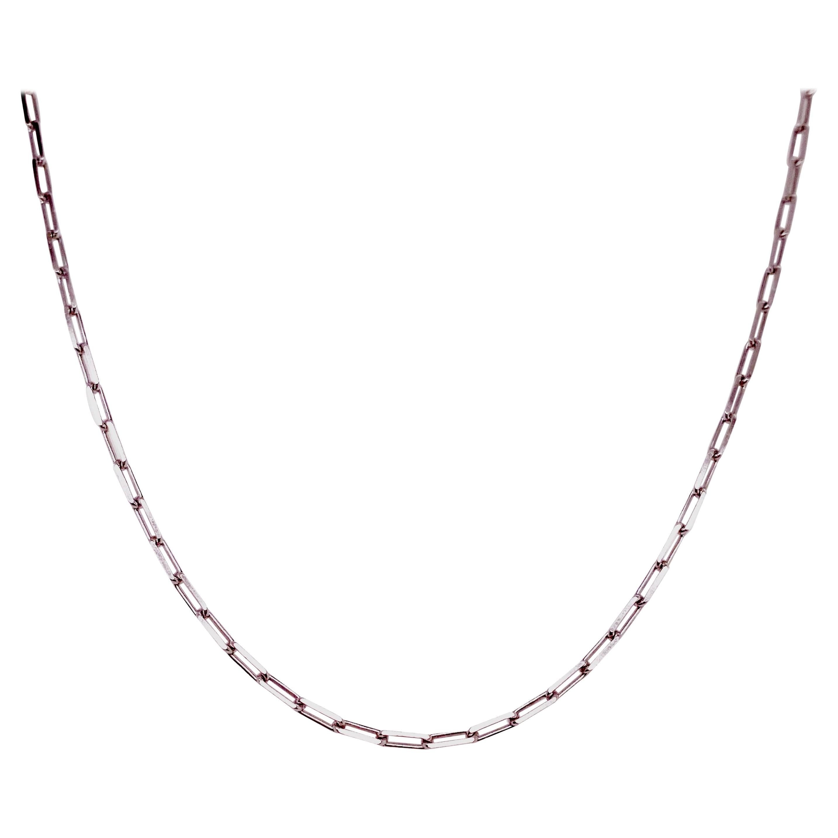 Paper Clip Necklace in Sterling Silver, Paperclip Chain