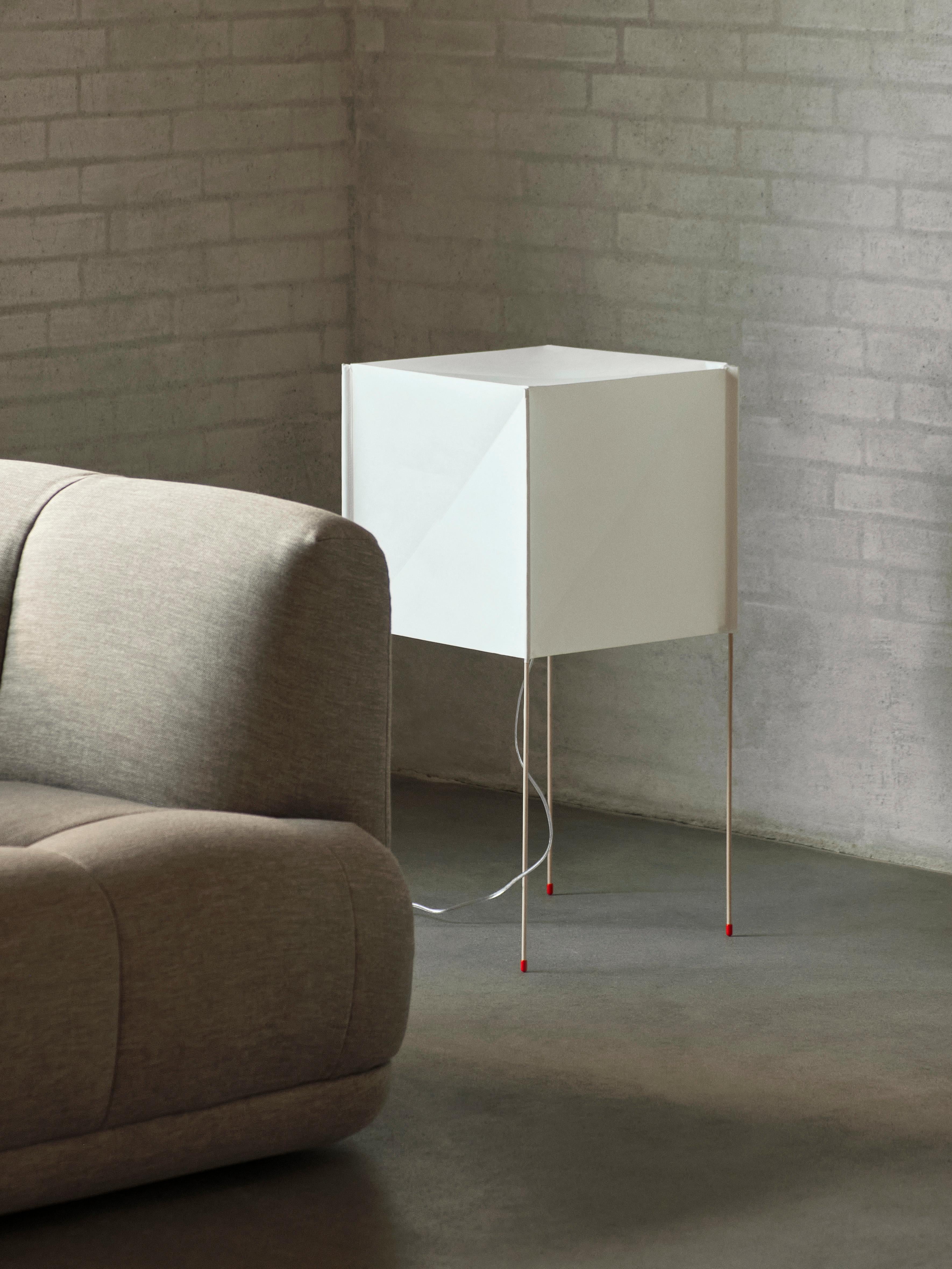 hay paper cube floor lamp