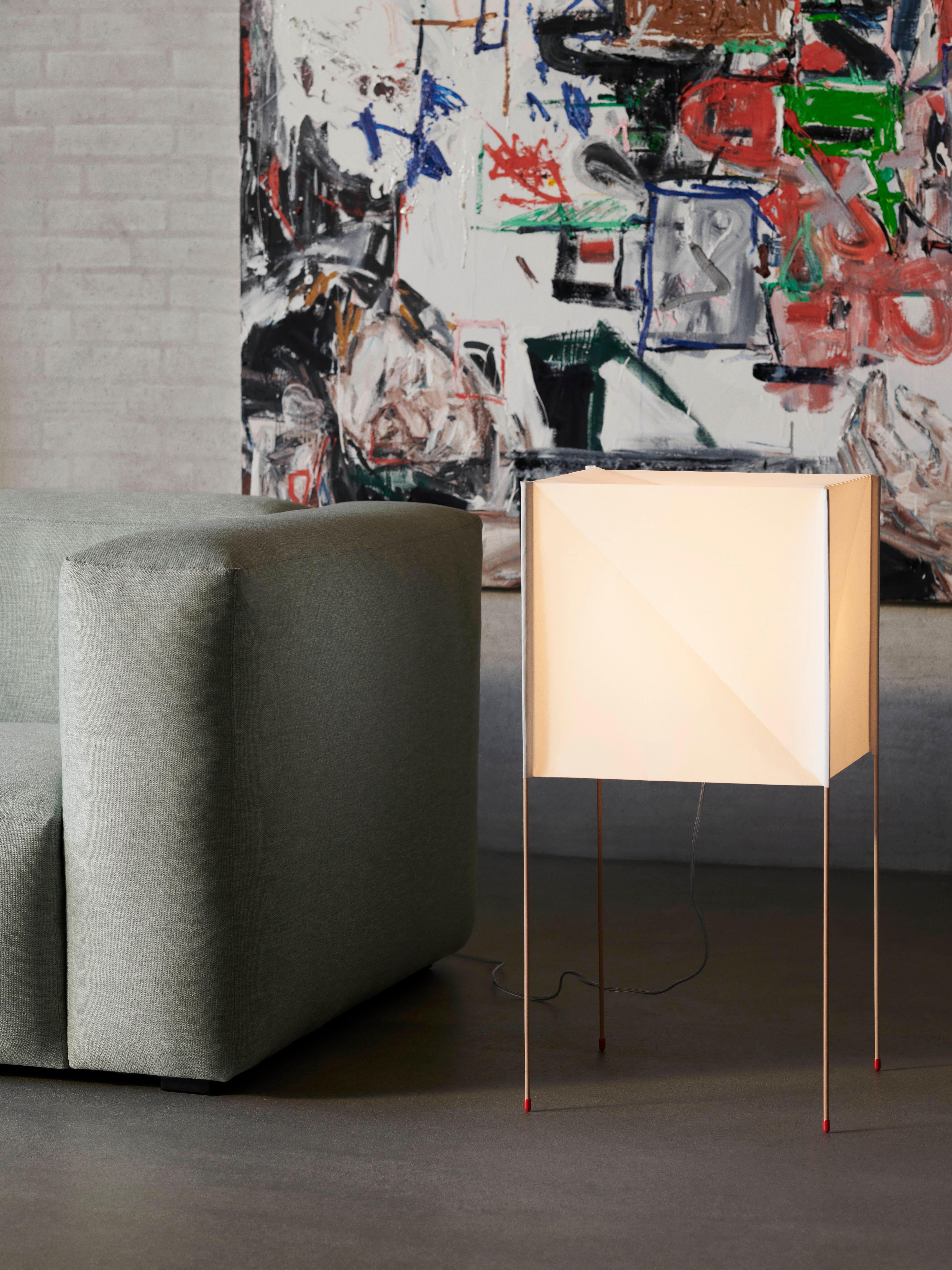Chinois Lampadaire Ecopet Paper Cube de Bertjan Pot pour Hay en vente
