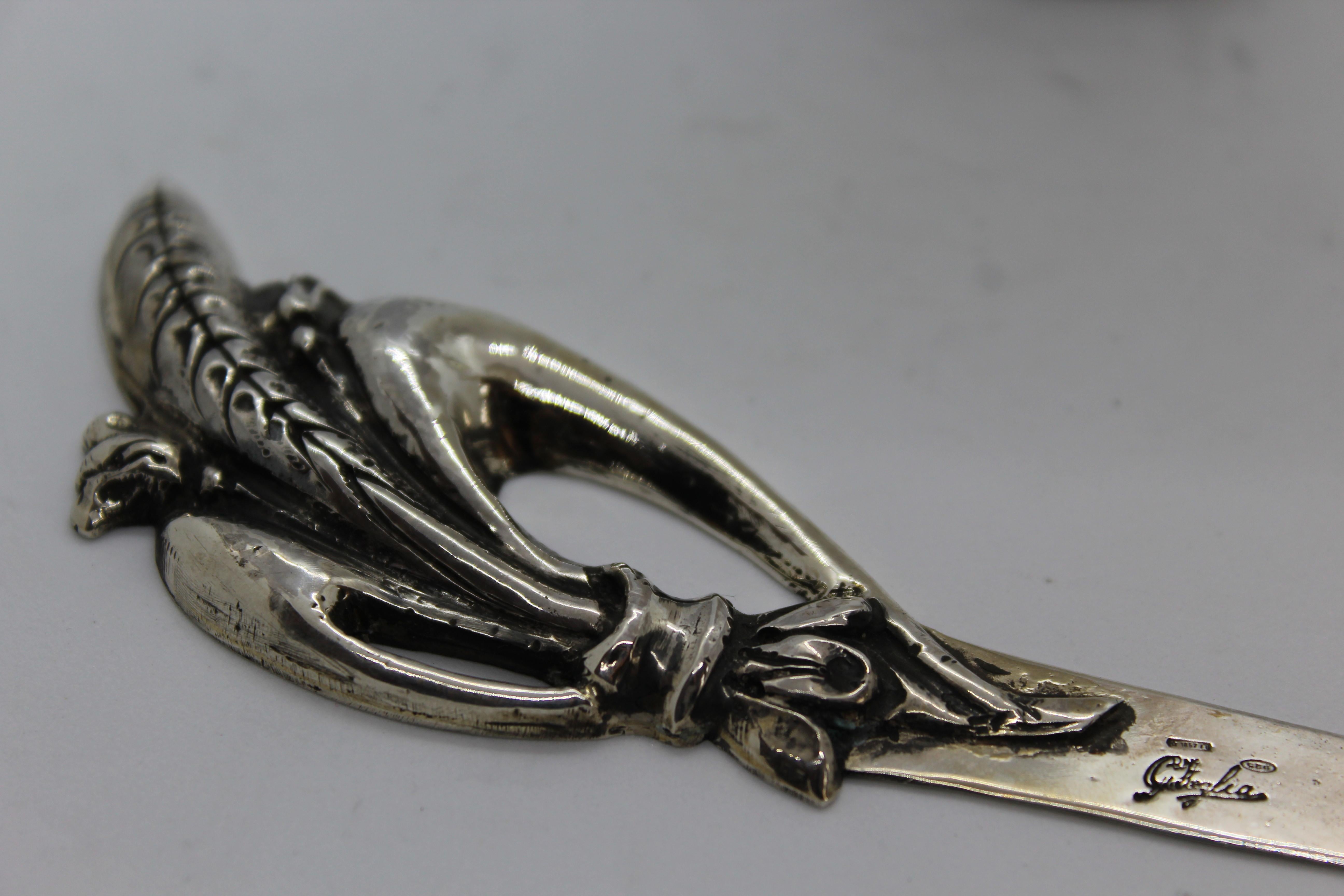 Cortador de Papel, Plata de Ley, Bonito Diseño, Regalo de Alta Gama  Hecho a mano, Italia en venta 5