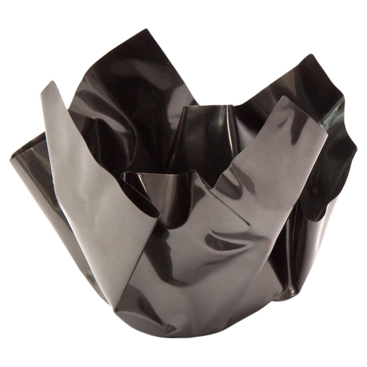 Paper Darkened Brass Bowl II by Gentner Design For Sale
