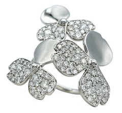 Paper Flowers Ring in Platinum with Pave Diamonds Petals by Tiffany & Co.