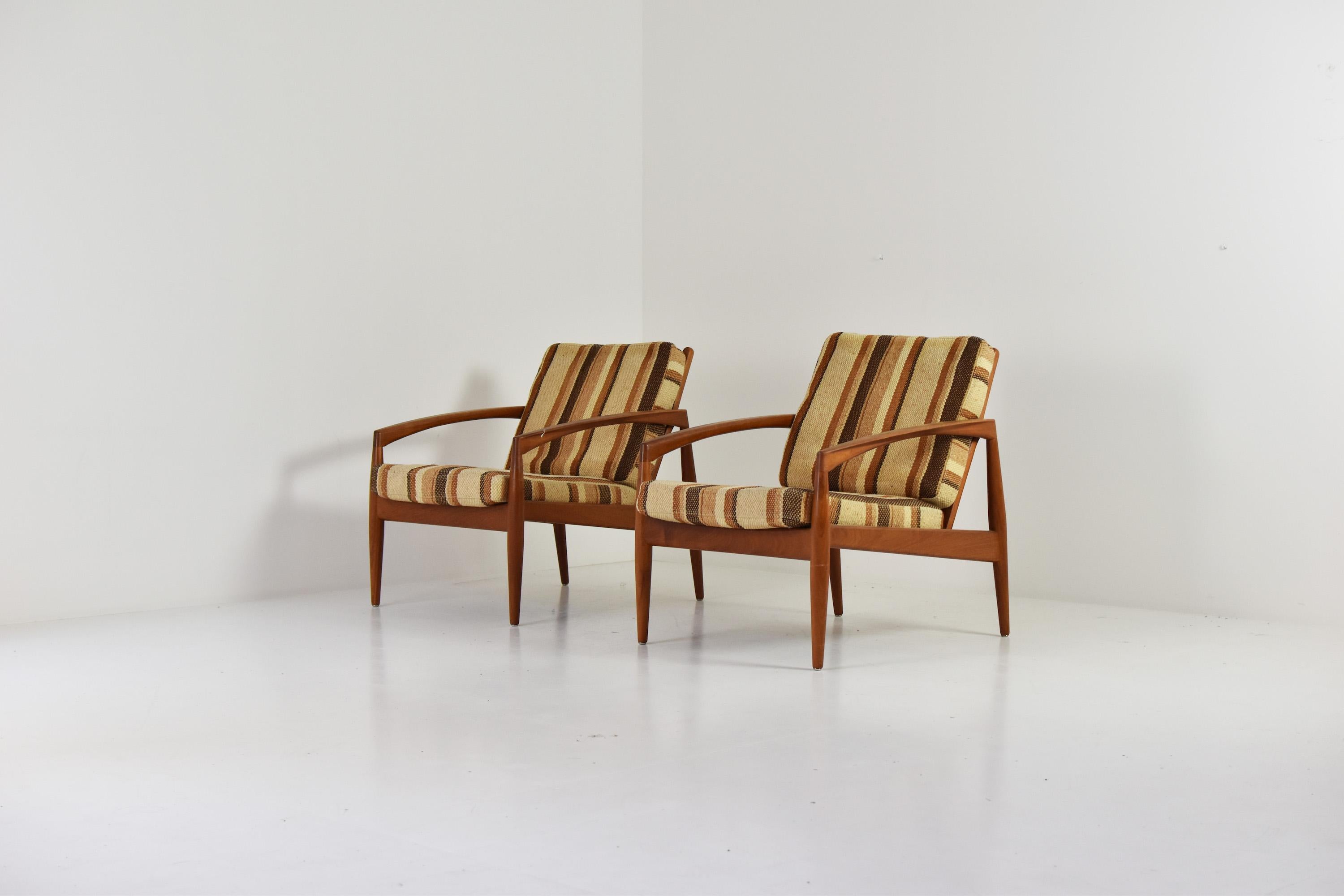 Danish ‘Paper Knife’ Lounge Chairs by Kai Kristiansen for Magnus Olesen, Denmark 1955