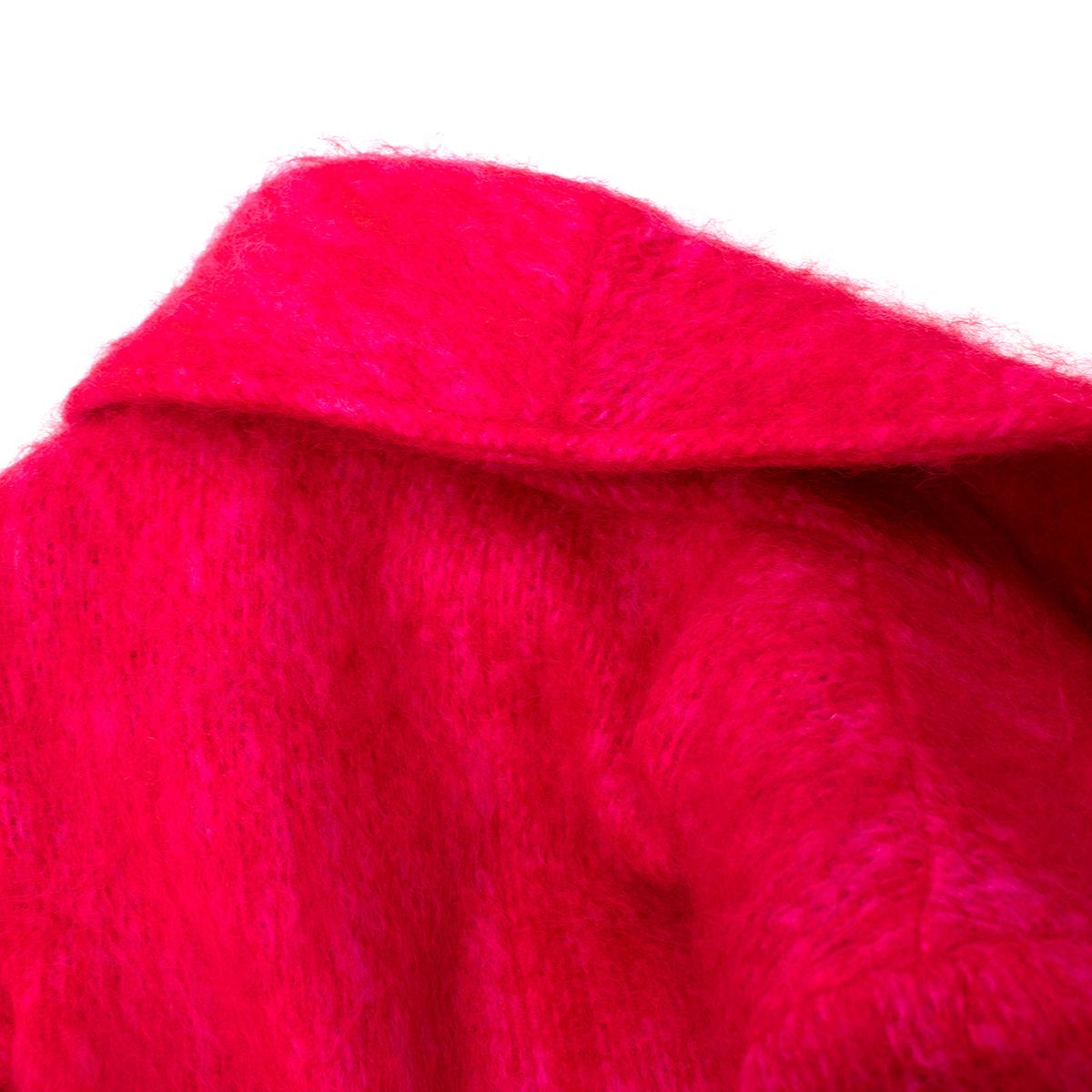 Paper London Red & Pink Mohair Wool Blend Coat - US 4 For Sale 1