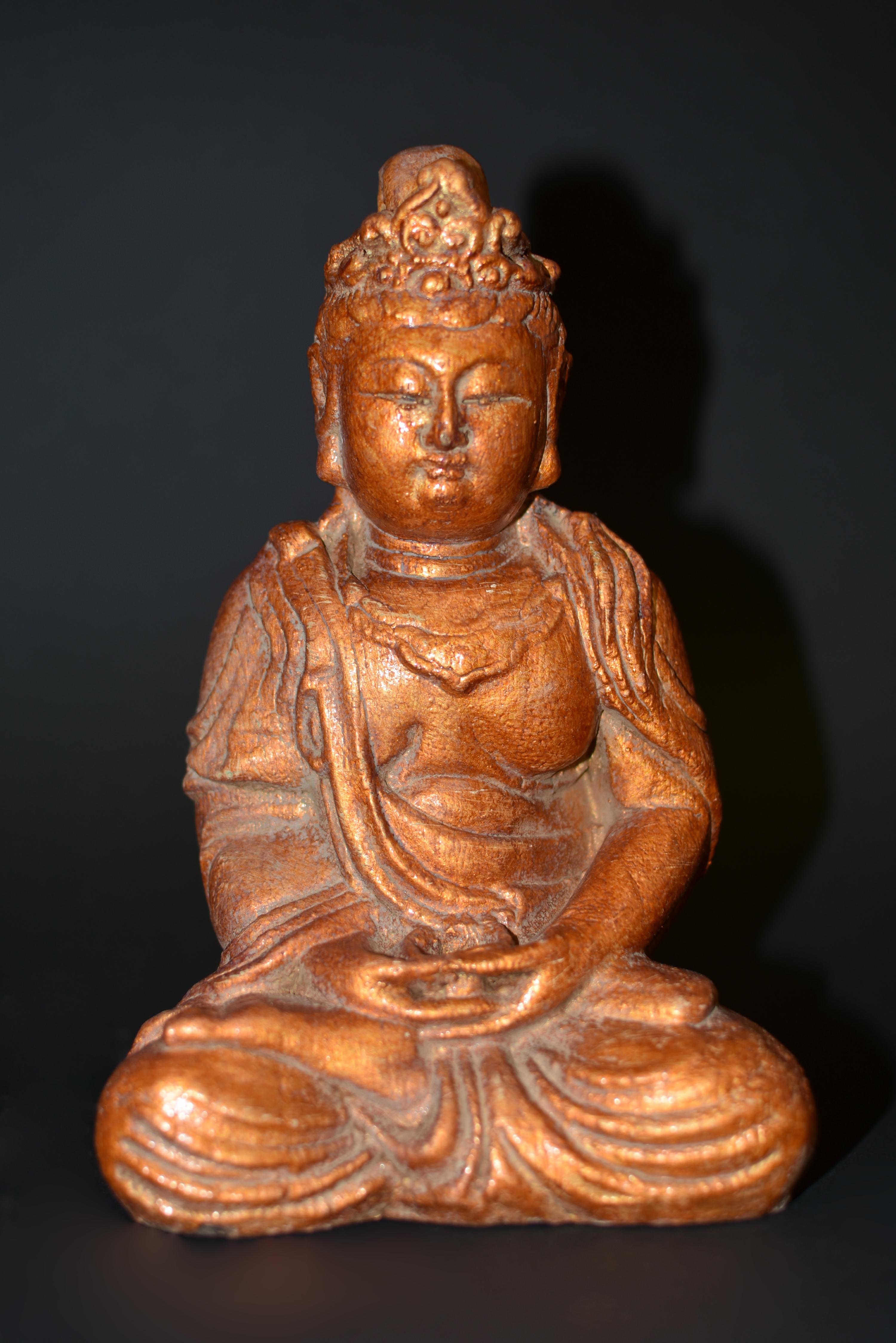 Paper Mache Buddha Statues Set of Two 7