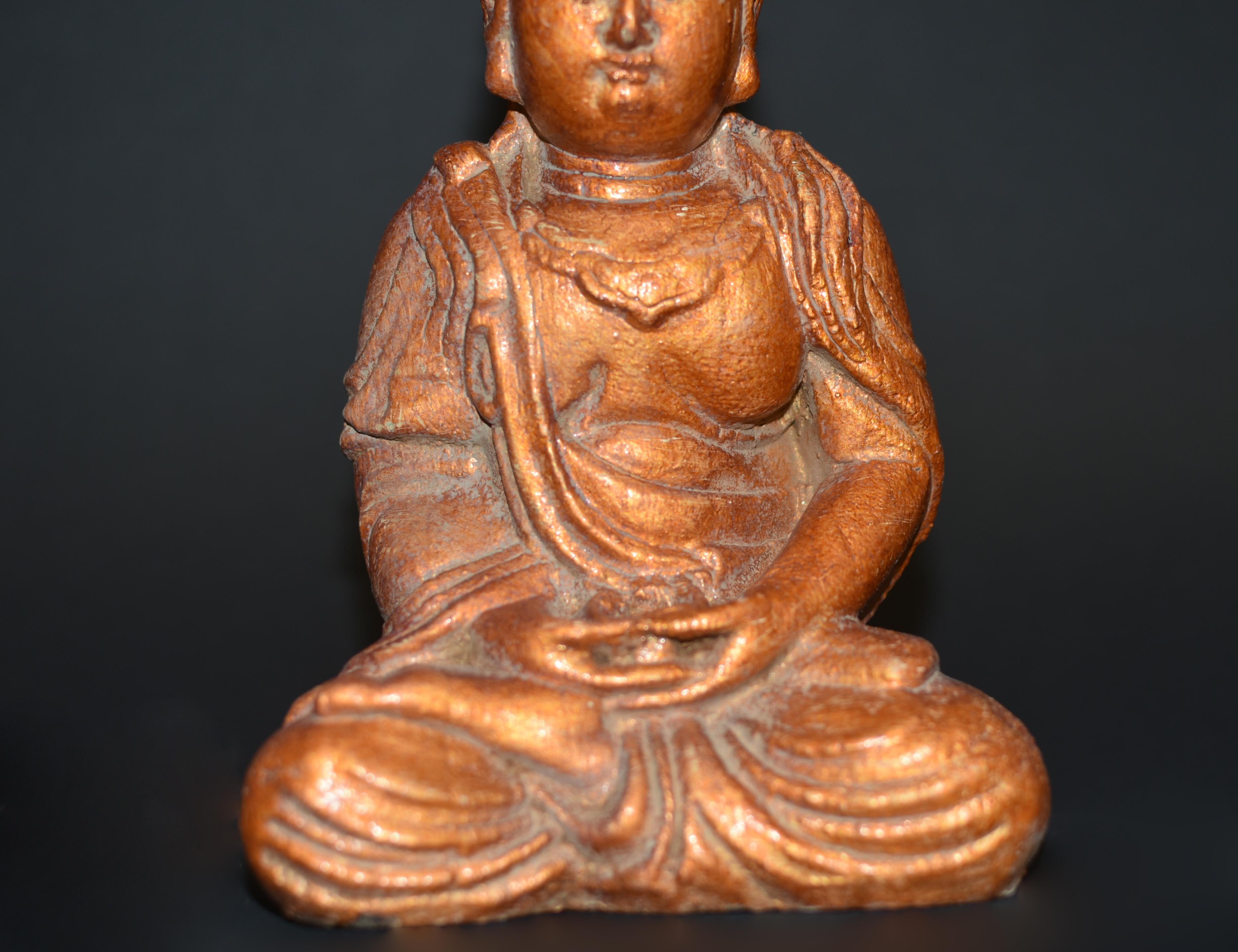 Paper Mache Buddha Statues Set of Two 9