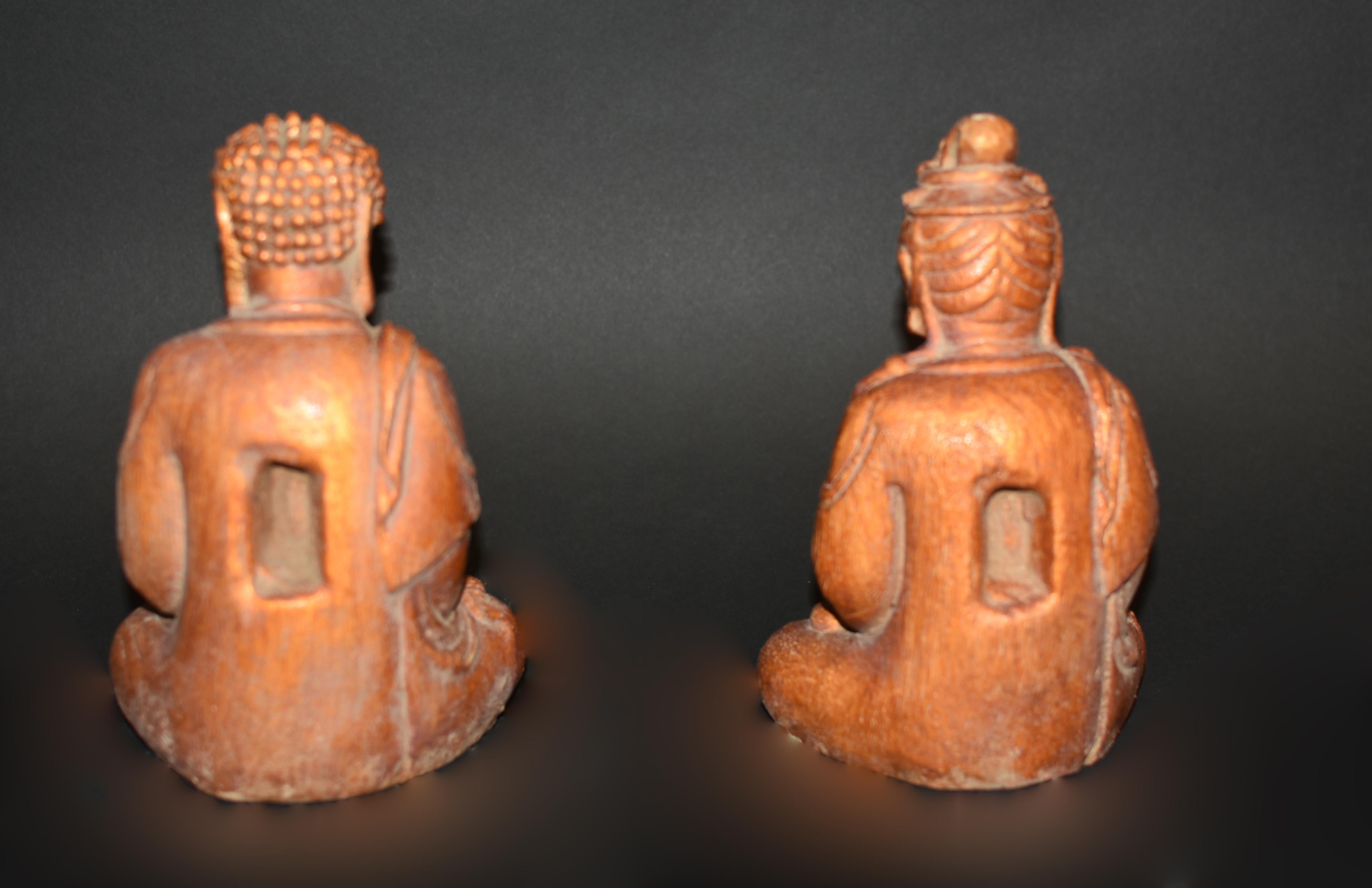 Paint Paper Mache Buddha Statues Set of Two