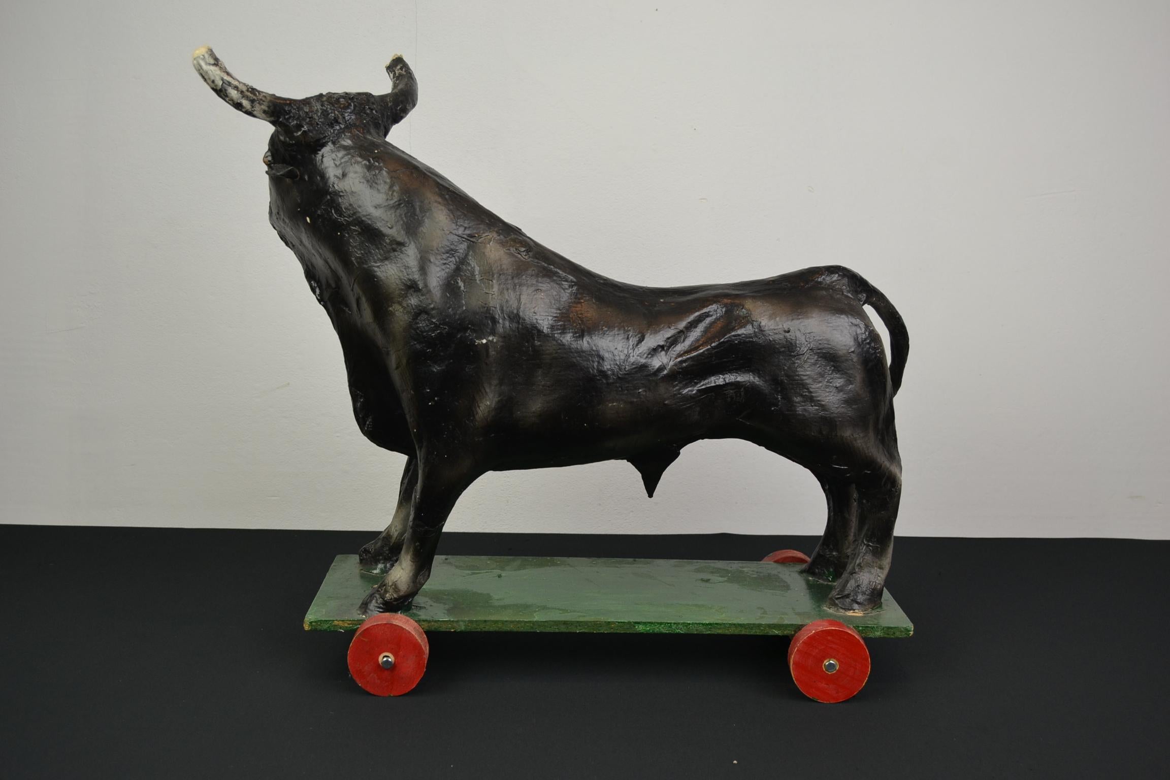 Paper Mache Bull on Wheels For Sale 4