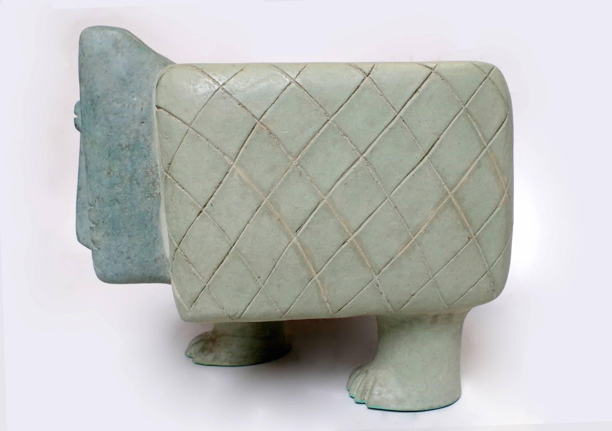 Papier Mâché Cat Shape Bench, Andre Aleth Masson's Style, 21st Century In Good Condition In Saint-Ouen, FR