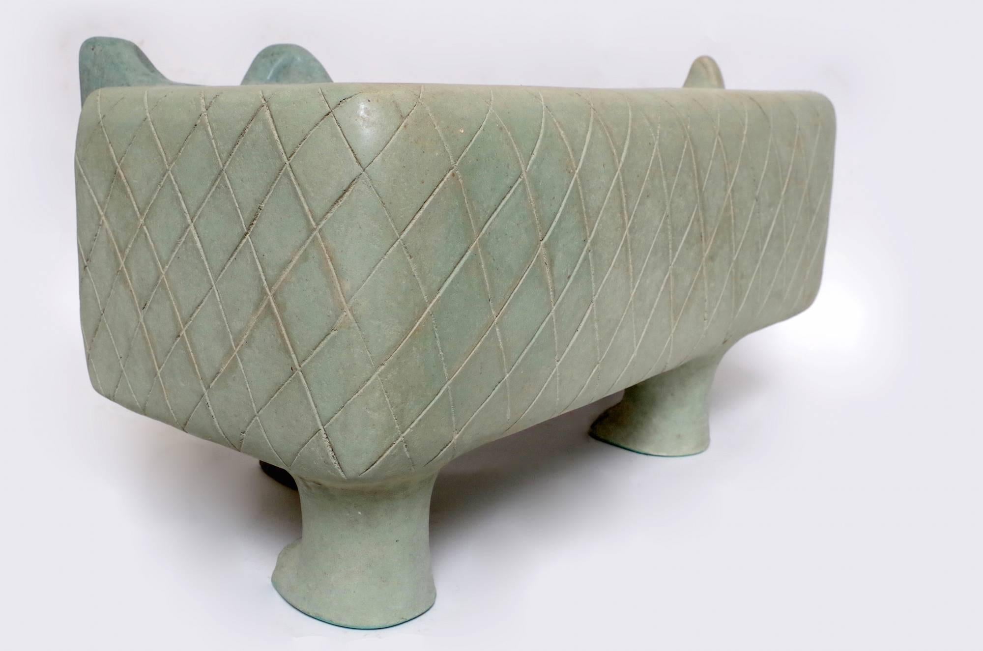 Contemporary Papier Mâché Cat Shape Bench, Andre Aleth Masson's Style, 21st Century
