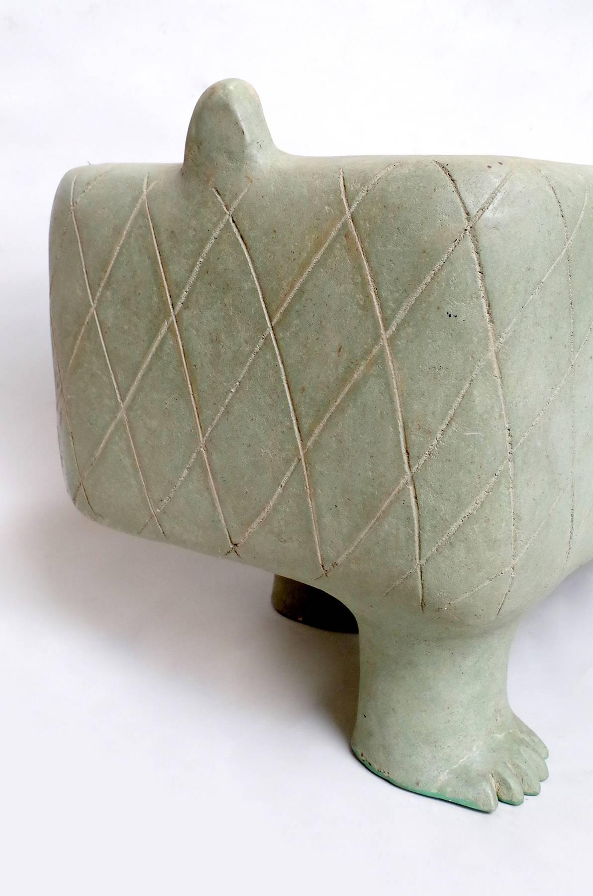 Paper Papier Mâché Cat Shape Bench, Andre Aleth Masson's Style, 21st Century