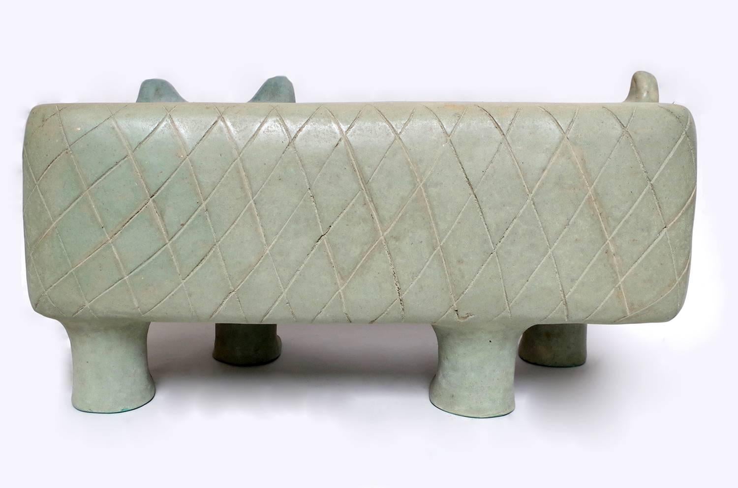 Papier Mâché Cat Shape Bench, Andre Aleth Masson's Style, 21st Century 1