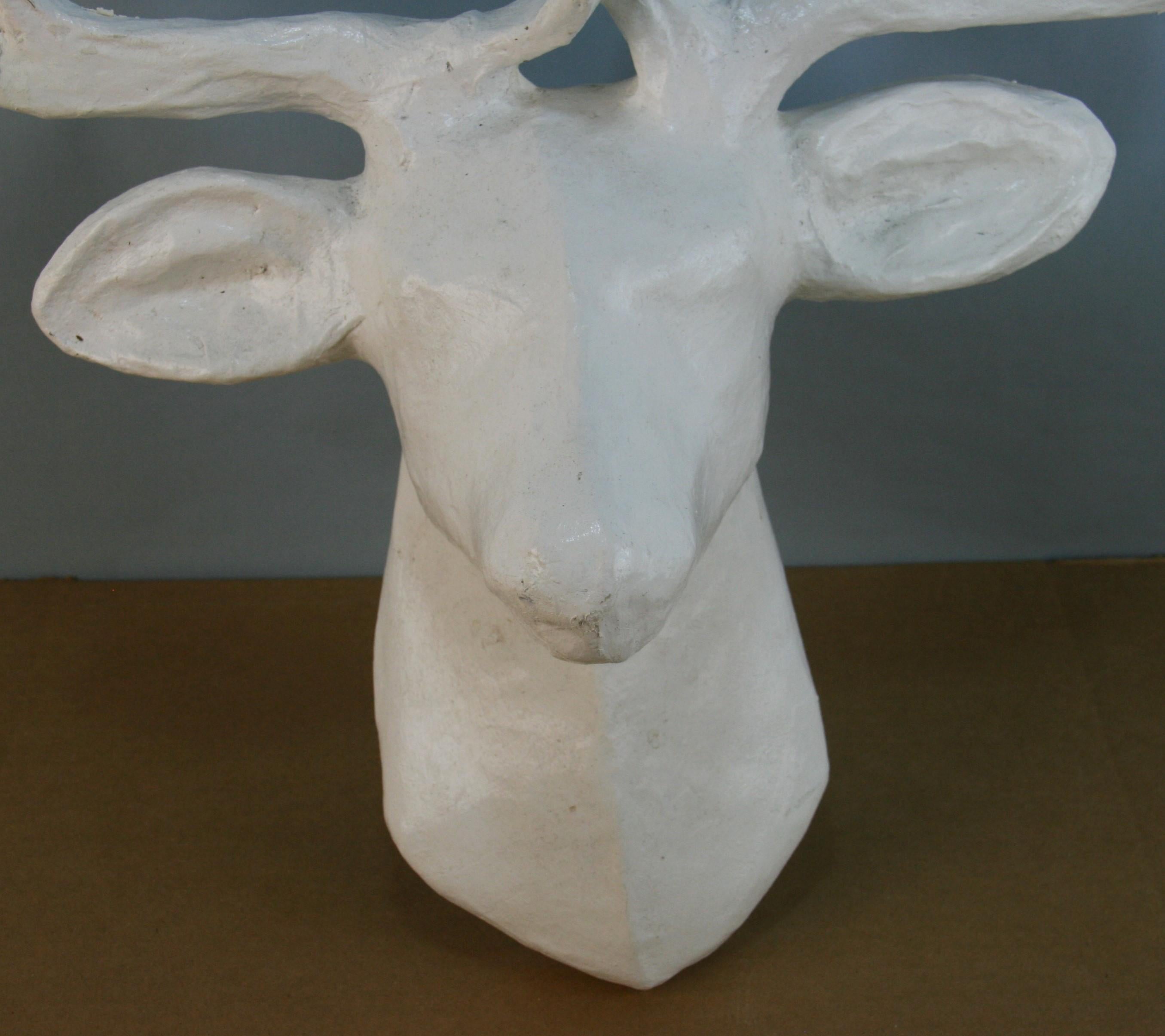 Paper Mache Deer Sculpture In Good Condition For Sale In Douglas Manor, NY