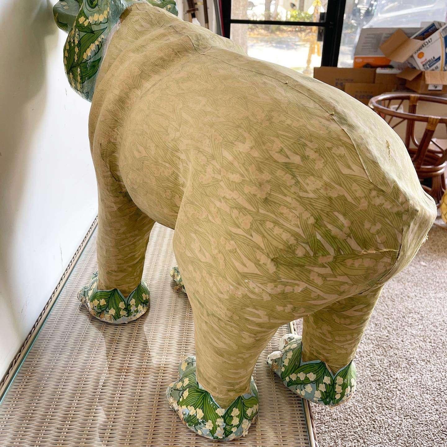 Paper Mache Hippopotamus Sculpture For Sale at 1stDibs