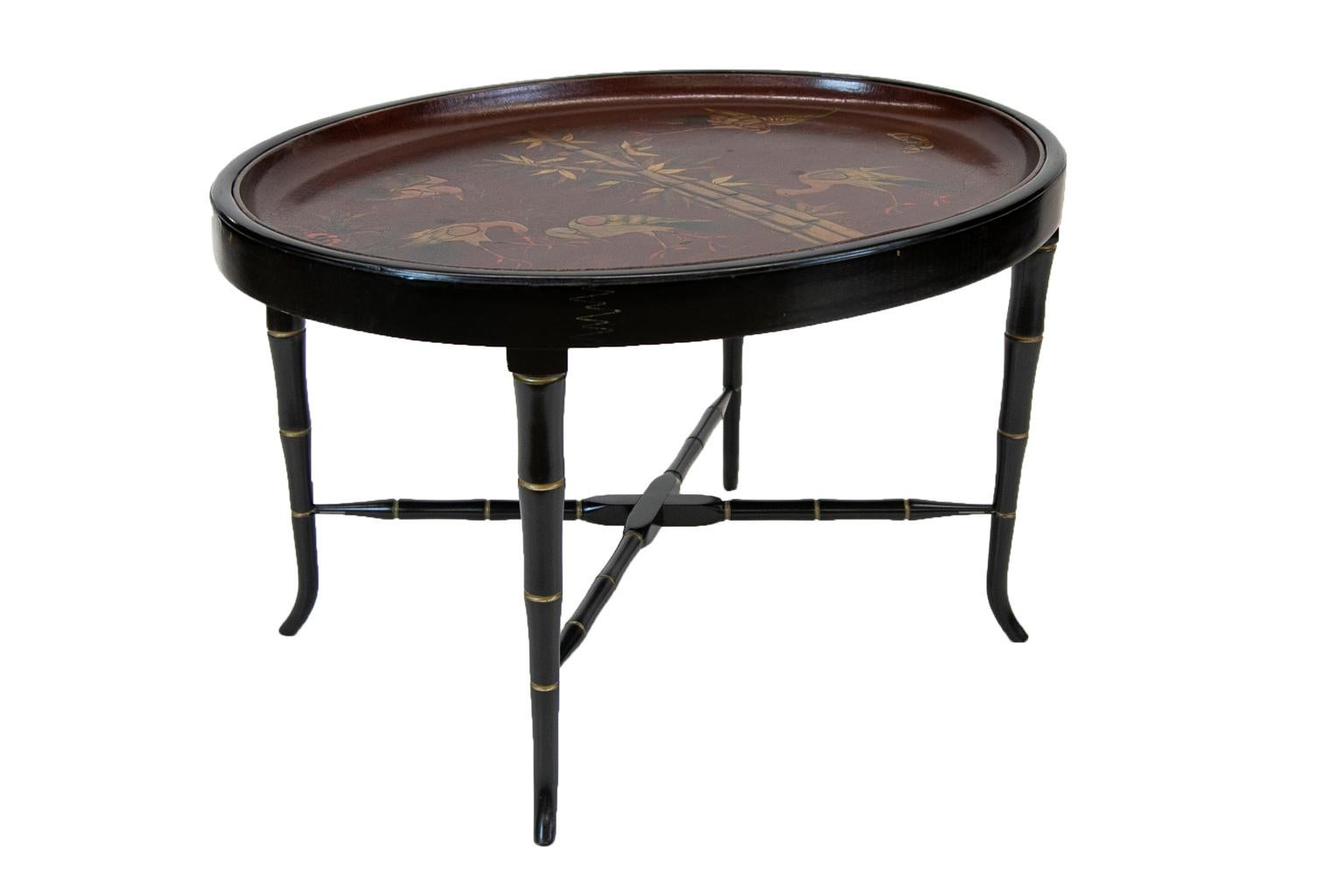 Paper Mâché Lacquer Tray Table In Good Condition For Sale In Wilson, NC