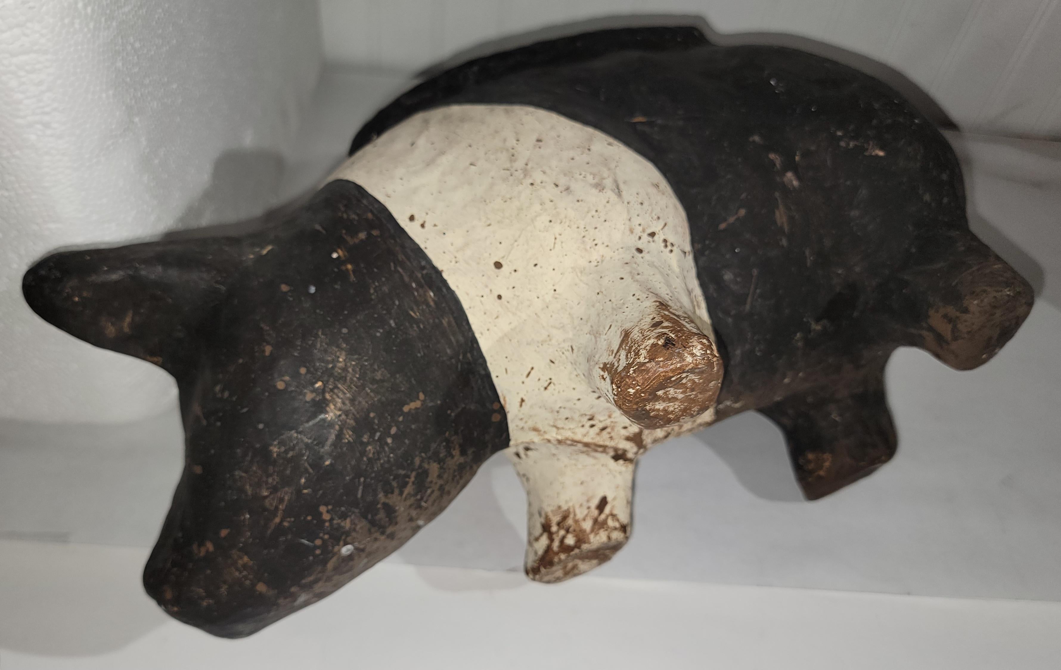 Hand-Crafted Paper Mache Pig Candy Container For Sale