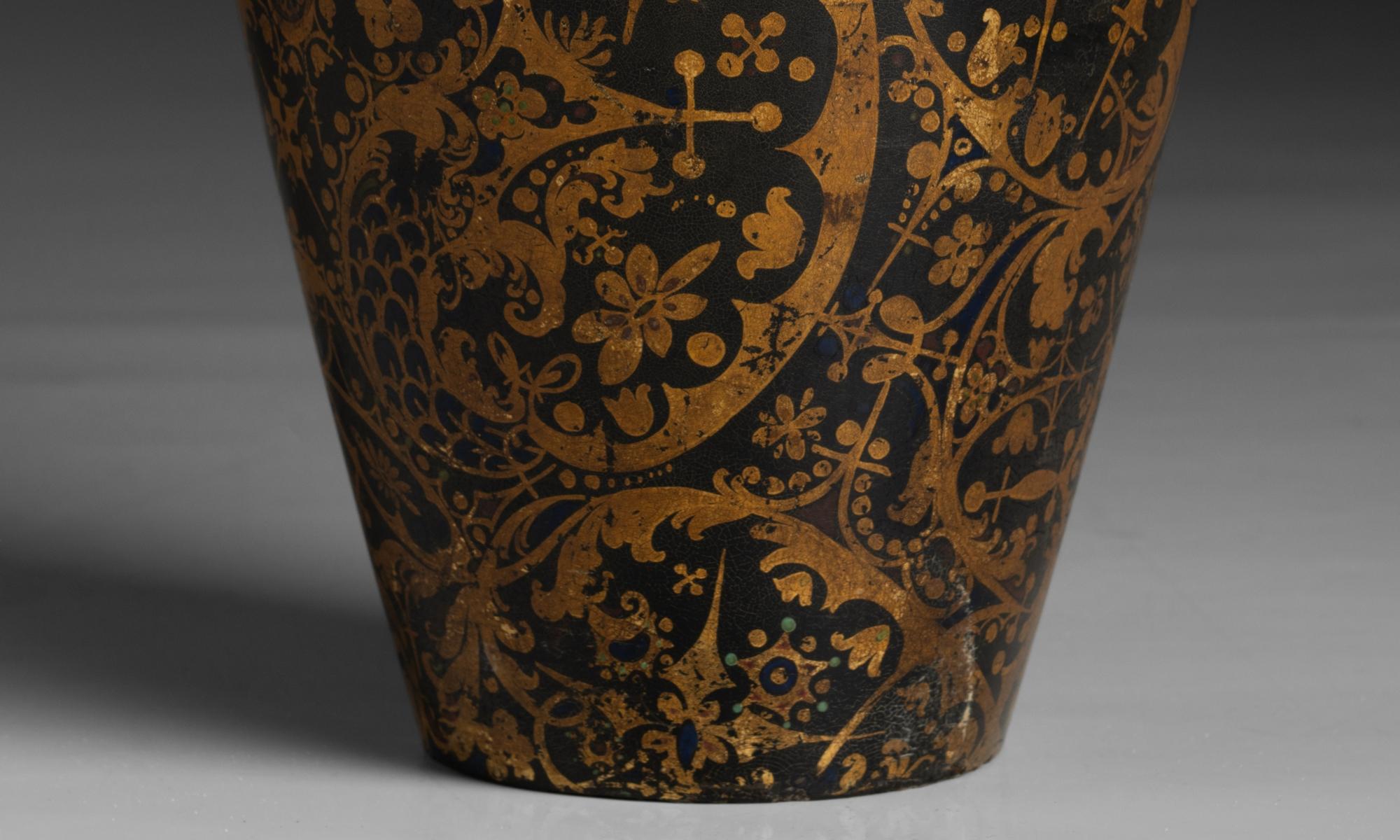 Paper-mache Table Lamp, England circa 1890 In Good Condition In Culver City, CA