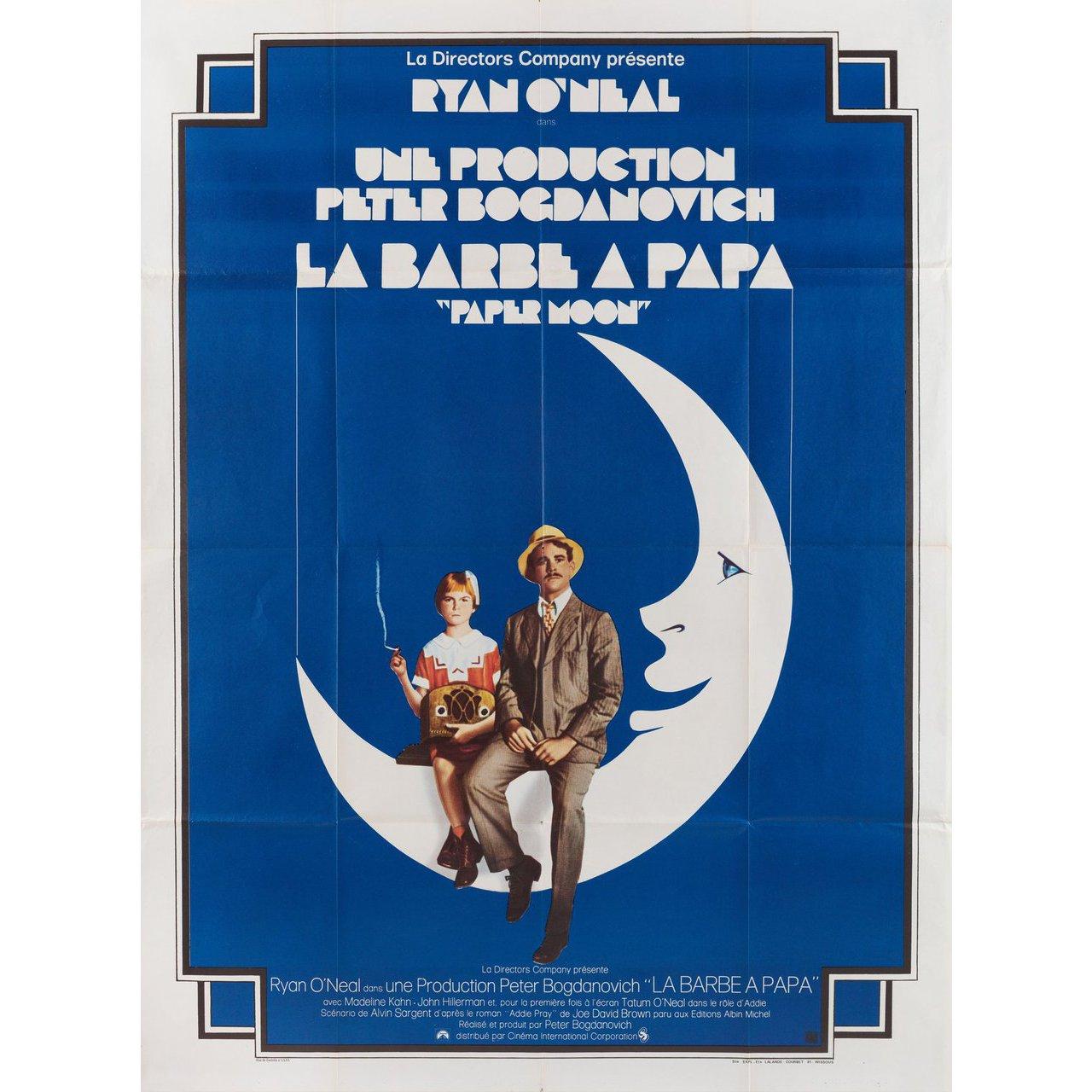 Original 1974 French grande poster for the first French theatrical release of the film Paper Moon directed by Peter Bogdanovich with Ryan O'Neal / Tatum O'Neal / Madeline Kahn / John Hillerman. Very Good-Fine condition, folded. Many original posters