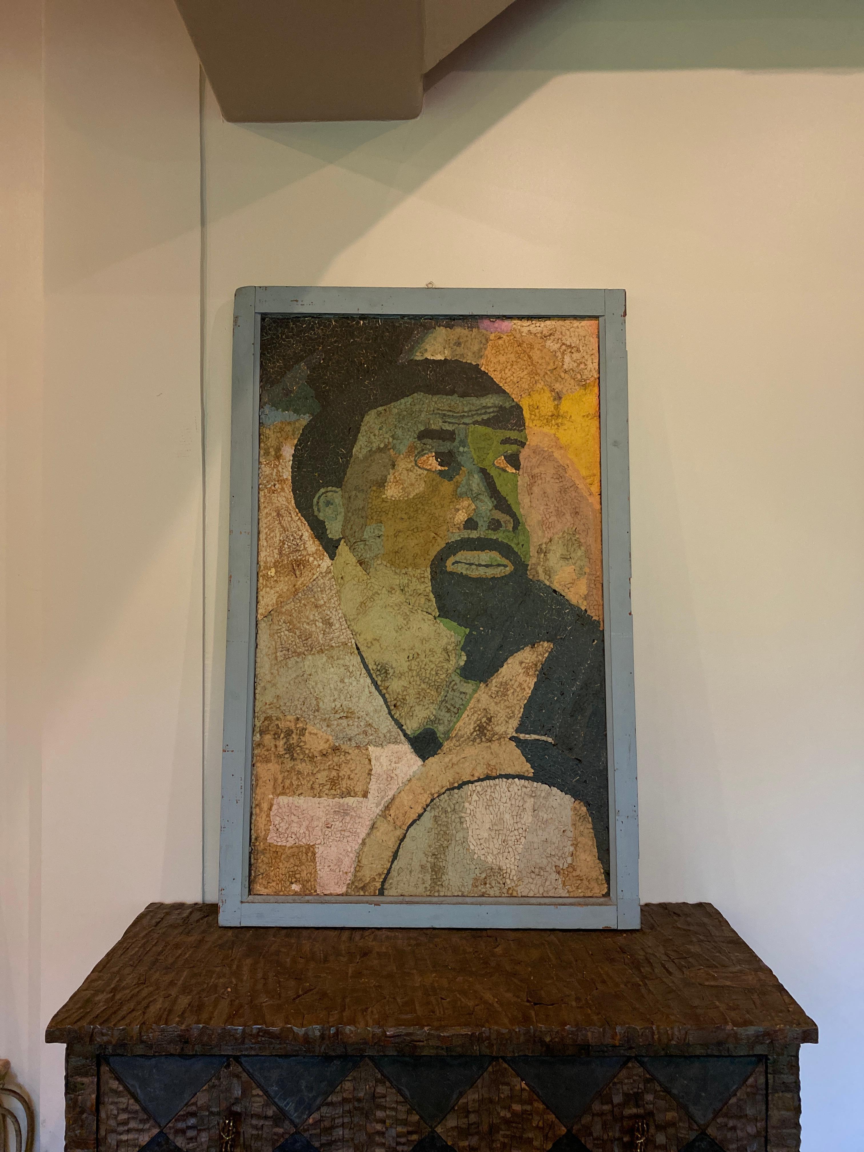 Unknown Paper Mosaic Portrait, Mid-20th Century