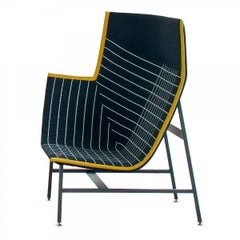 Paper Planes Left or Right High Back Armchair in Jacquard by Doshi & Levien